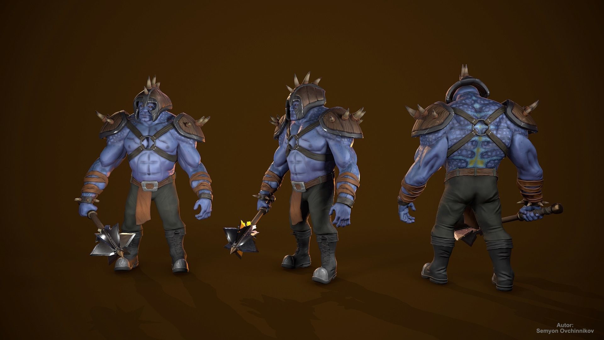 Wuragas Warrior Low-poly 3D model_3