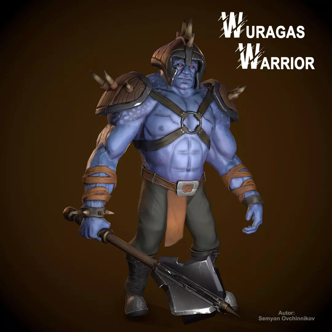 Wuragas Warrior Low-poly 3D model_0