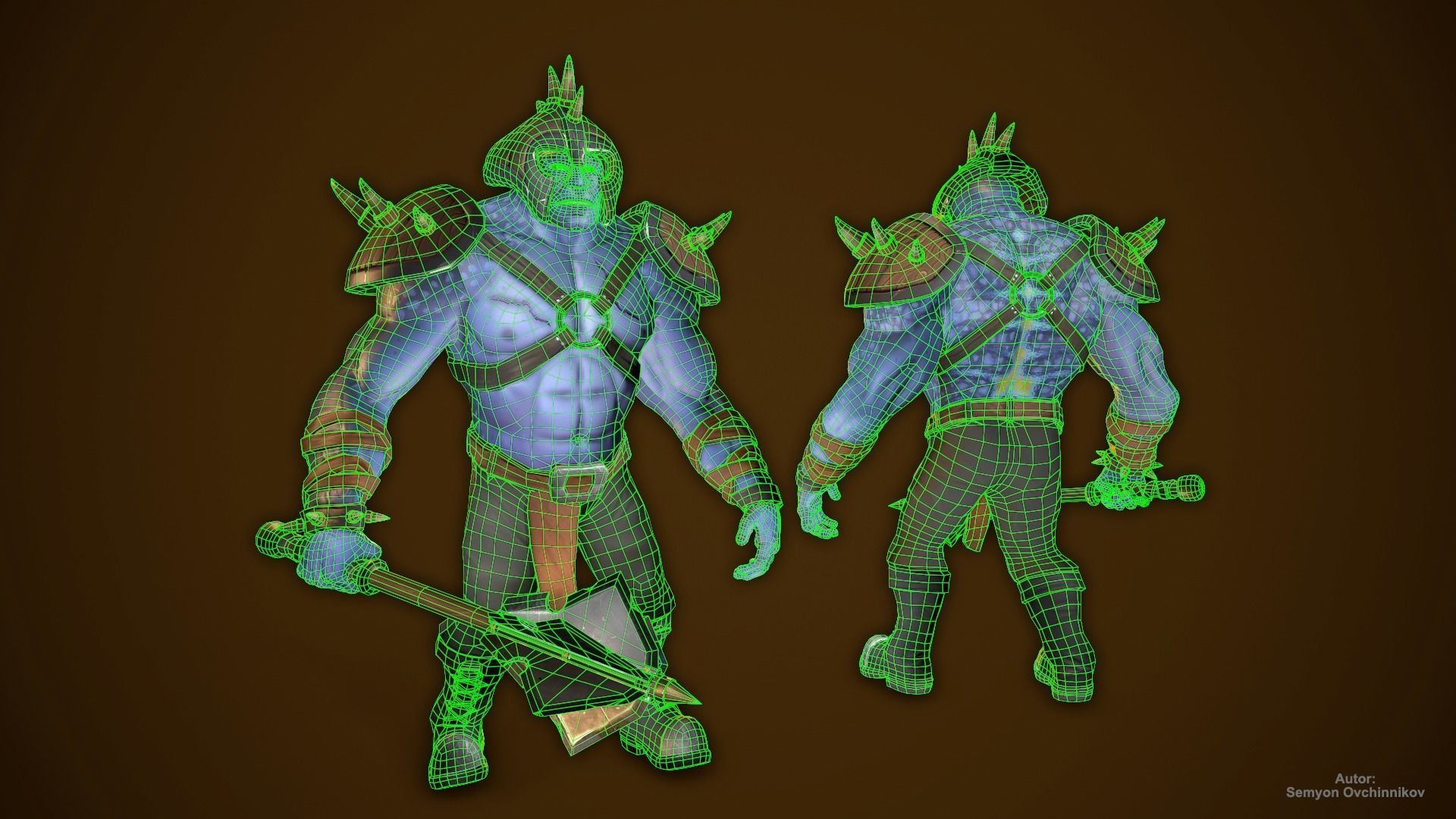 Wuragas Warrior Low-poly 3D model_5