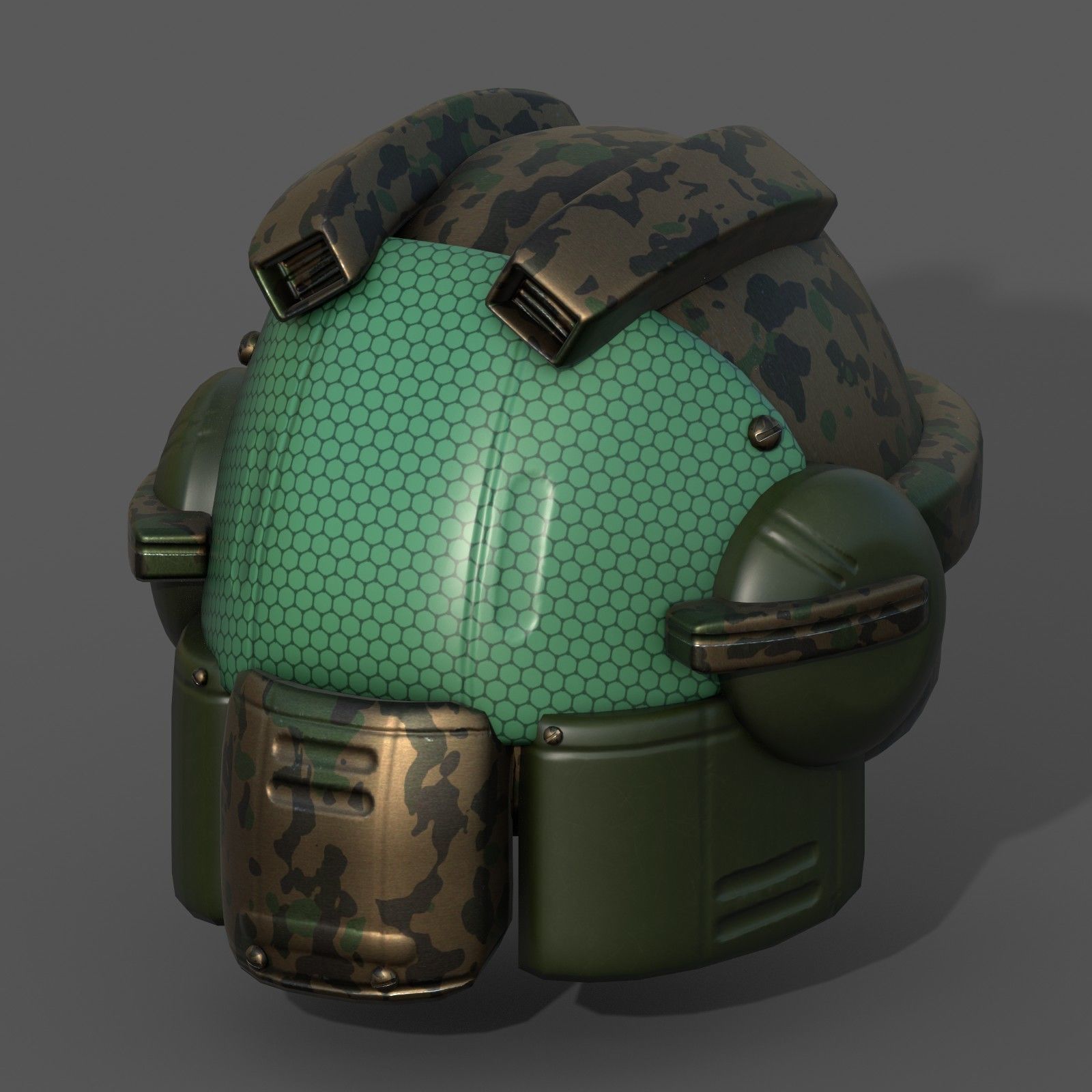 Helmet scifi military combat 3d model Low-poly 3D model_6