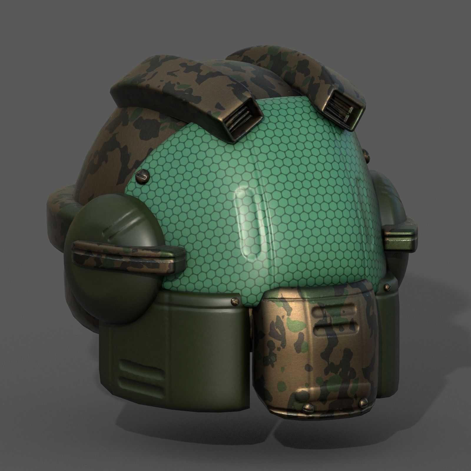 Helmet scifi military combat 3d model Low-poly 3D model_1