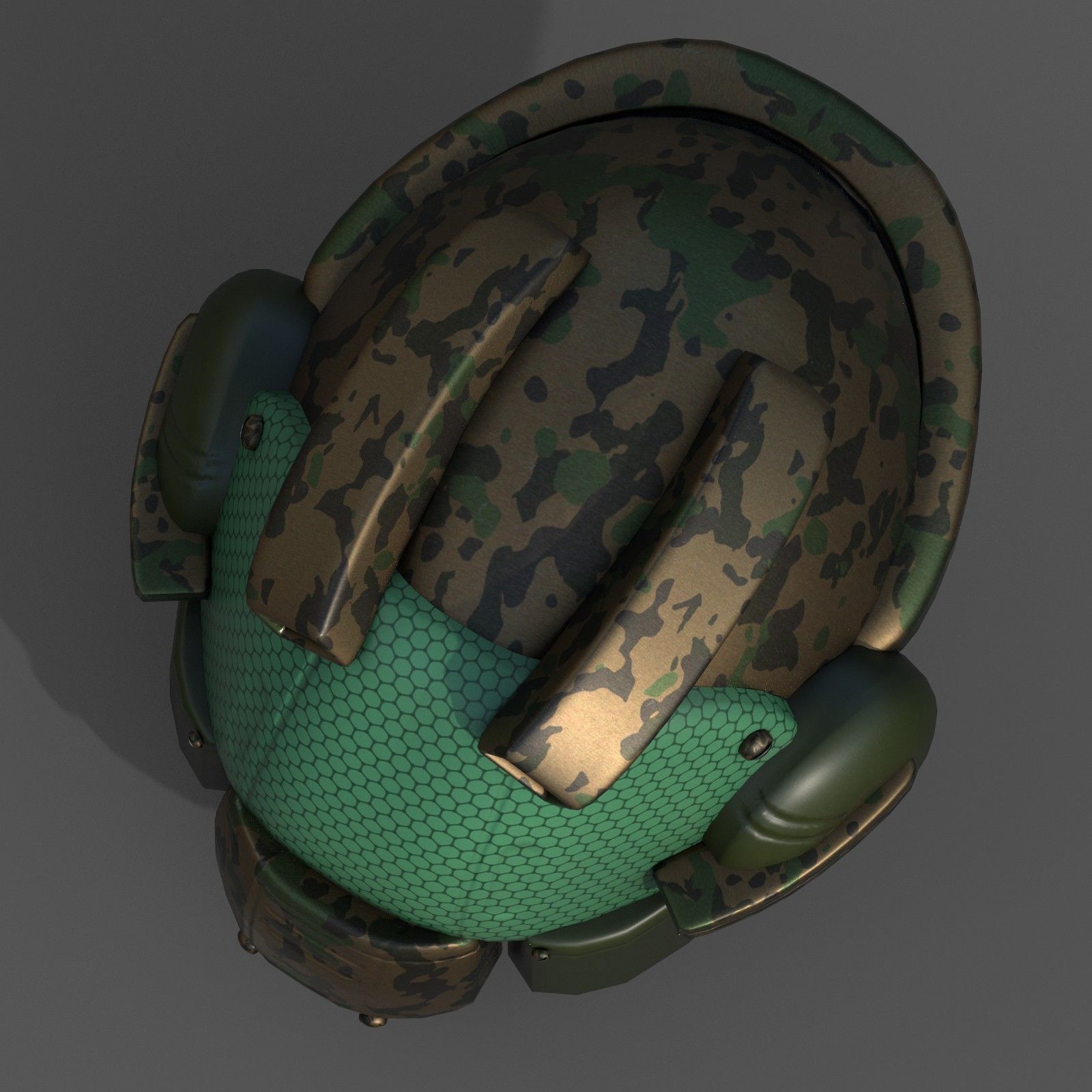 Helmet scifi military combat 3d model Low-poly 3D model_7