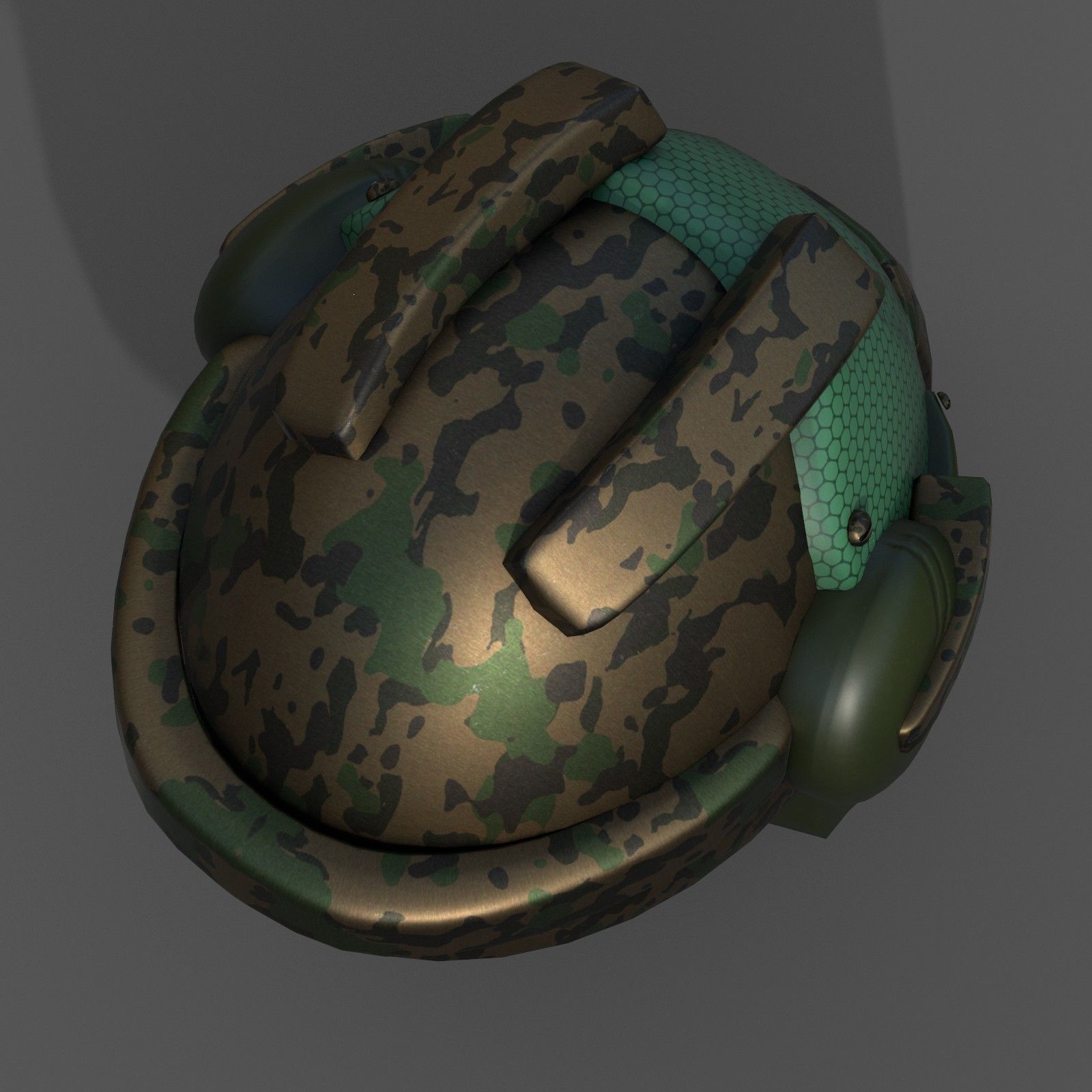 Helmet scifi military combat 3d model Low-poly 3D model_5