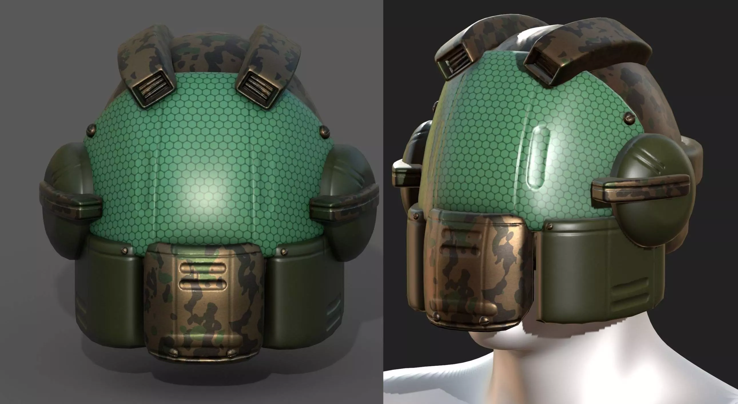 Helmet scifi military combat 3d model Low-poly 3D model_0