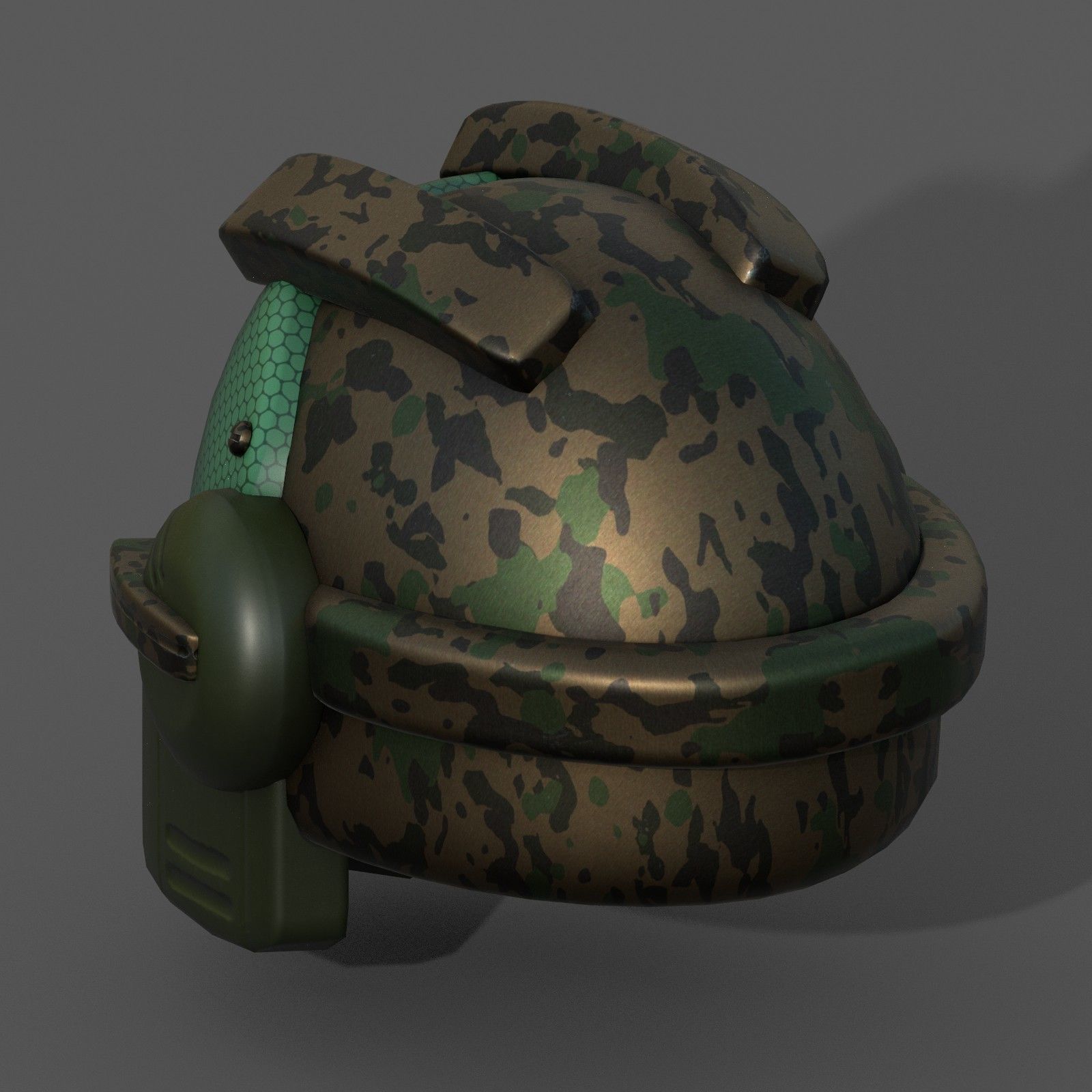 Helmet scifi military combat 3d model Low-poly 3D model_3