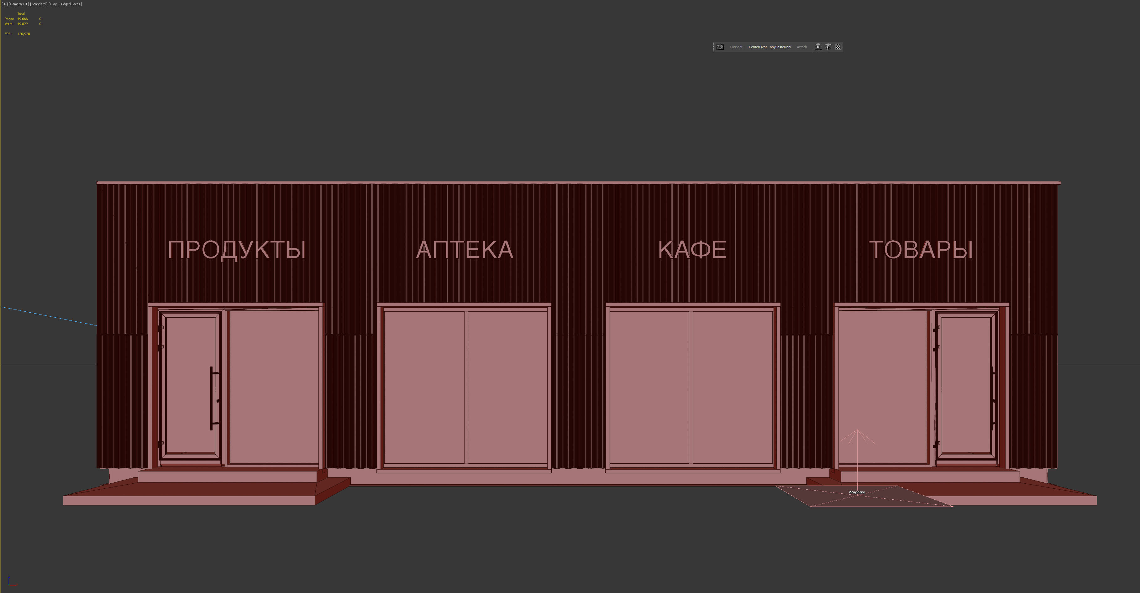 Cafe with slate facades 3D model_7