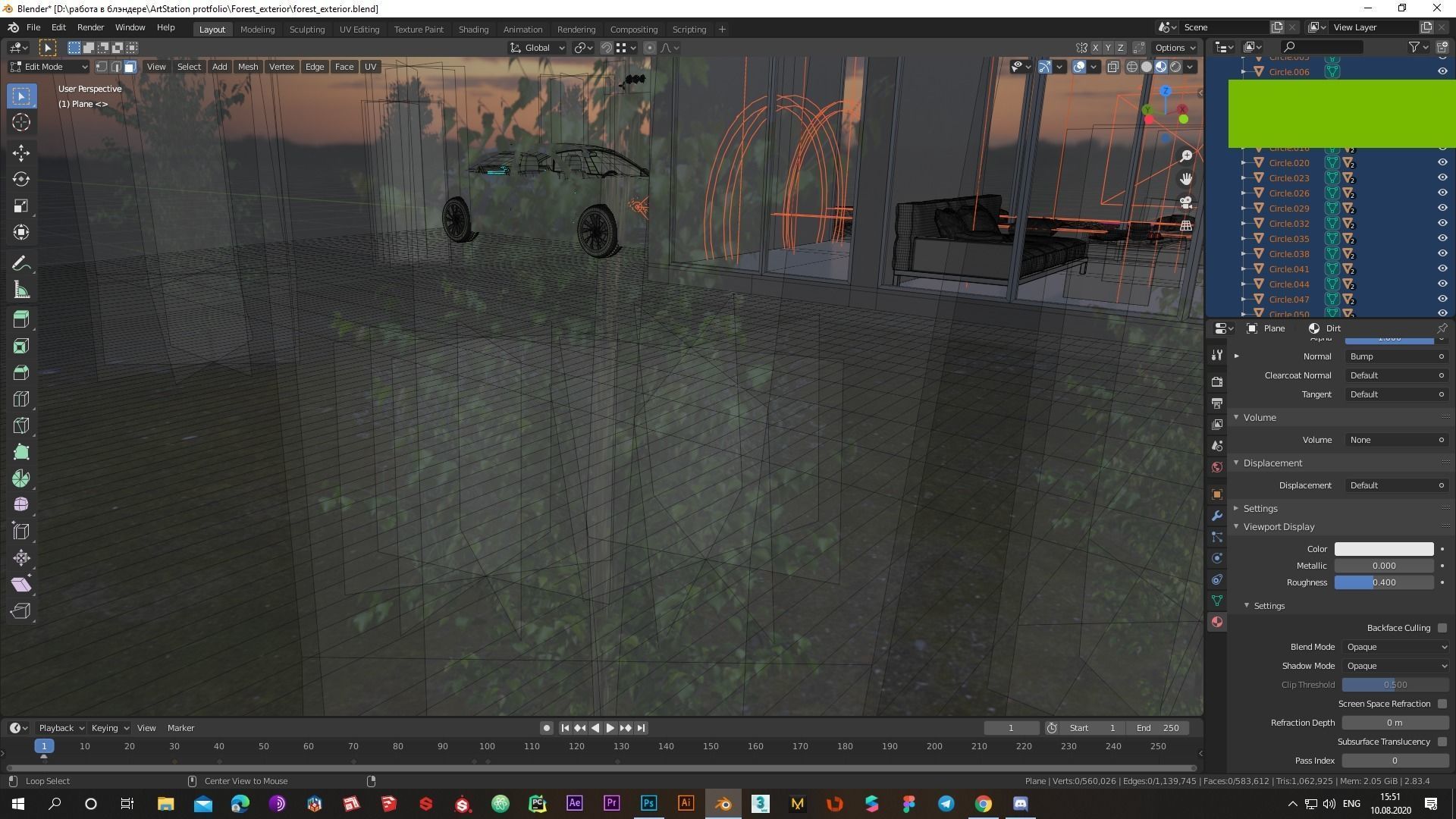 Modern exterior in forest Low-poly 3D model_17