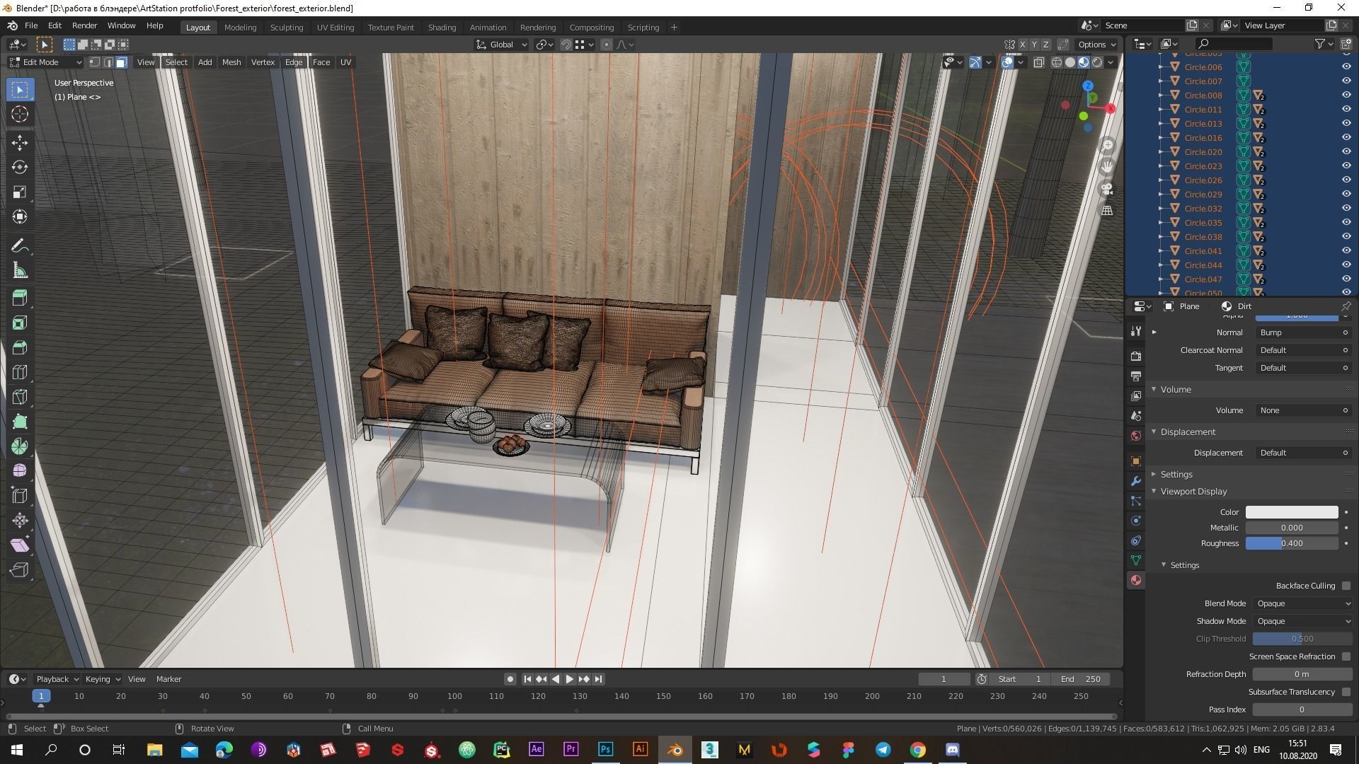 Modern exterior in forest Low-poly 3D model_16