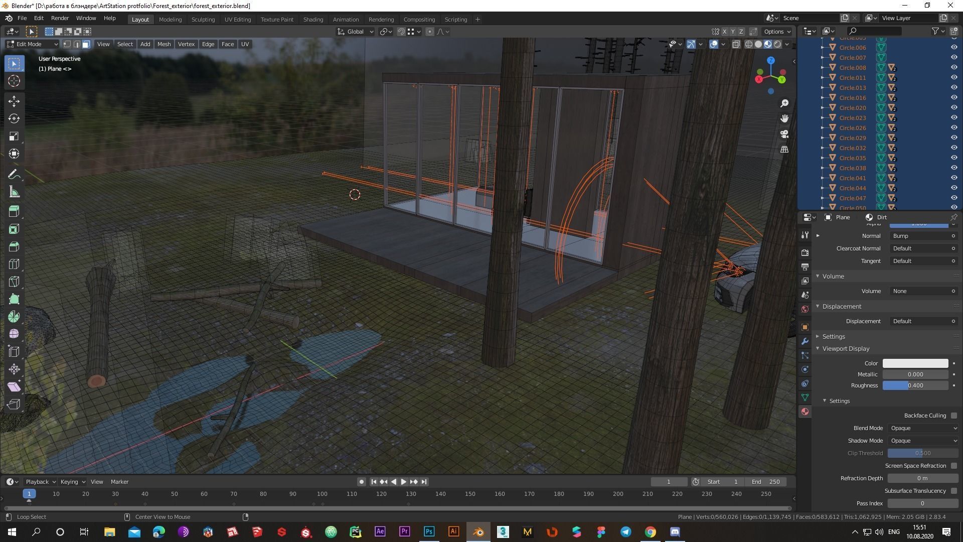 Modern exterior in forest Low-poly 3D model_18