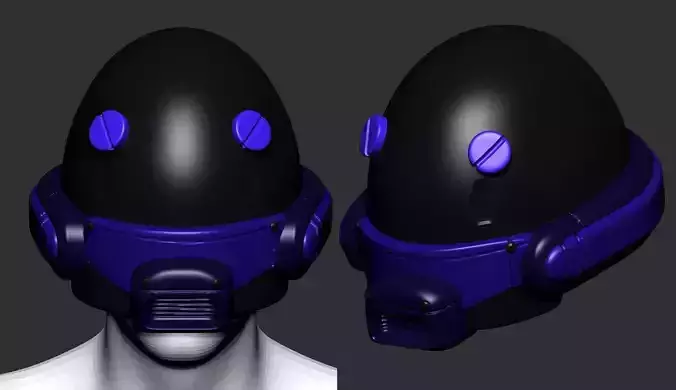 helmet high poly sculpt 3d printable ver 7 3D model