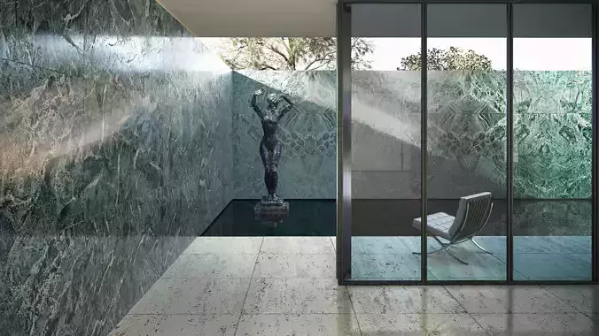 Mies van der Rohe Barcelona Pavilion 3D model