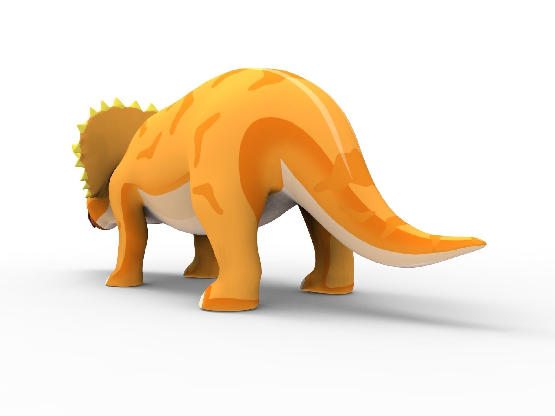 3D Cartoon Triceratops Rigged  Low-poly 3D model_8