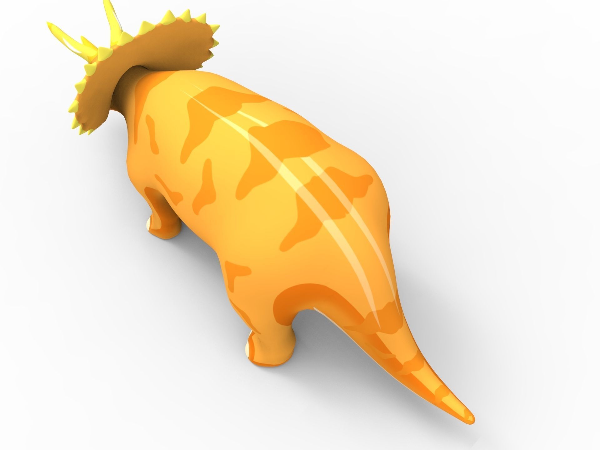 3D Cartoon Triceratops Rigged  Low-poly 3D model_7