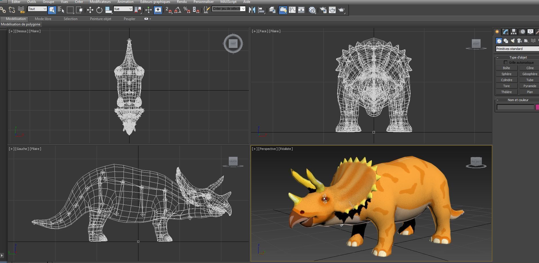 3D Cartoon Triceratops Rigged  Low-poly 3D model_25
