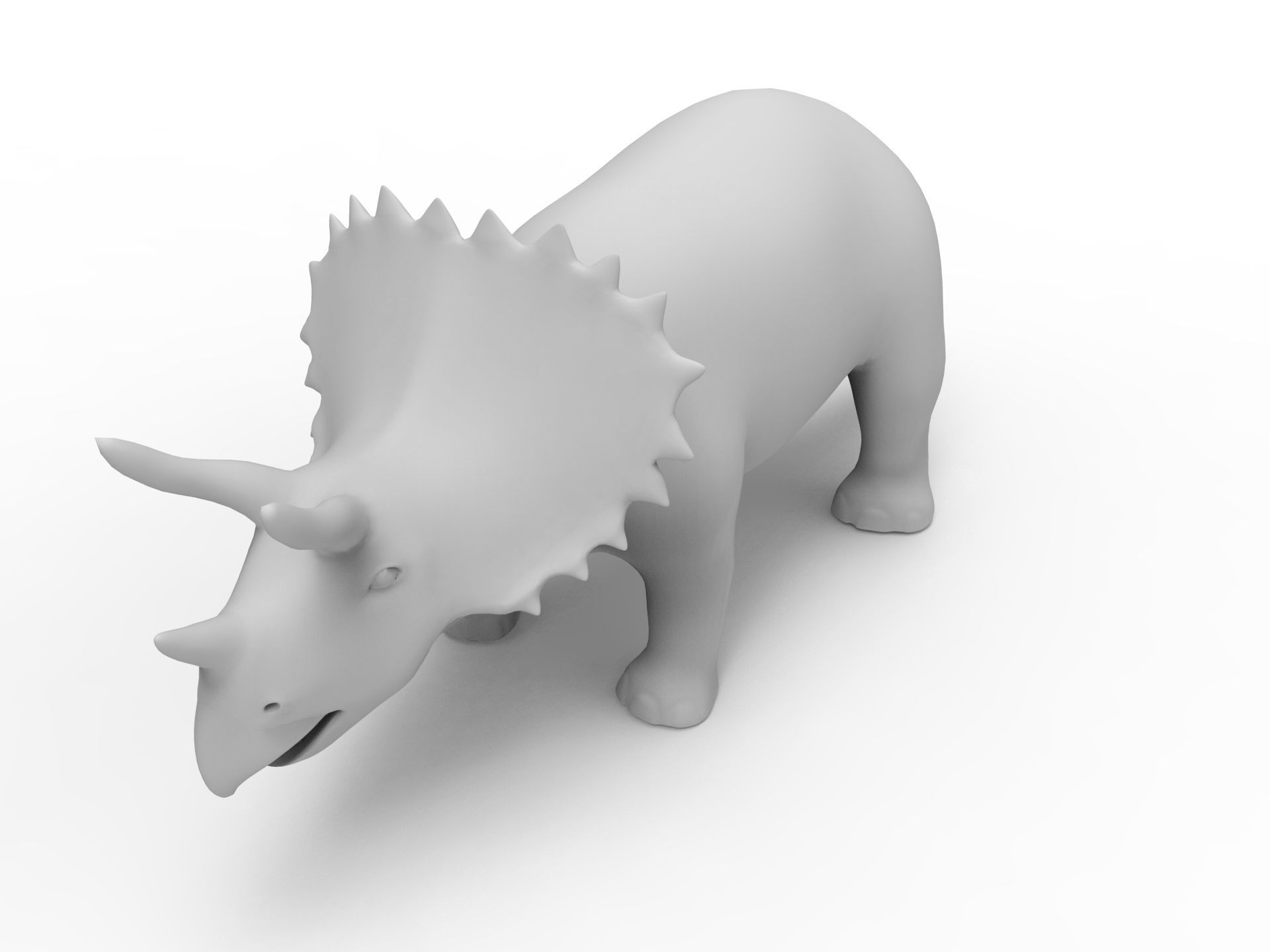 3D Cartoon Triceratops Rigged  Low-poly 3D model_23
