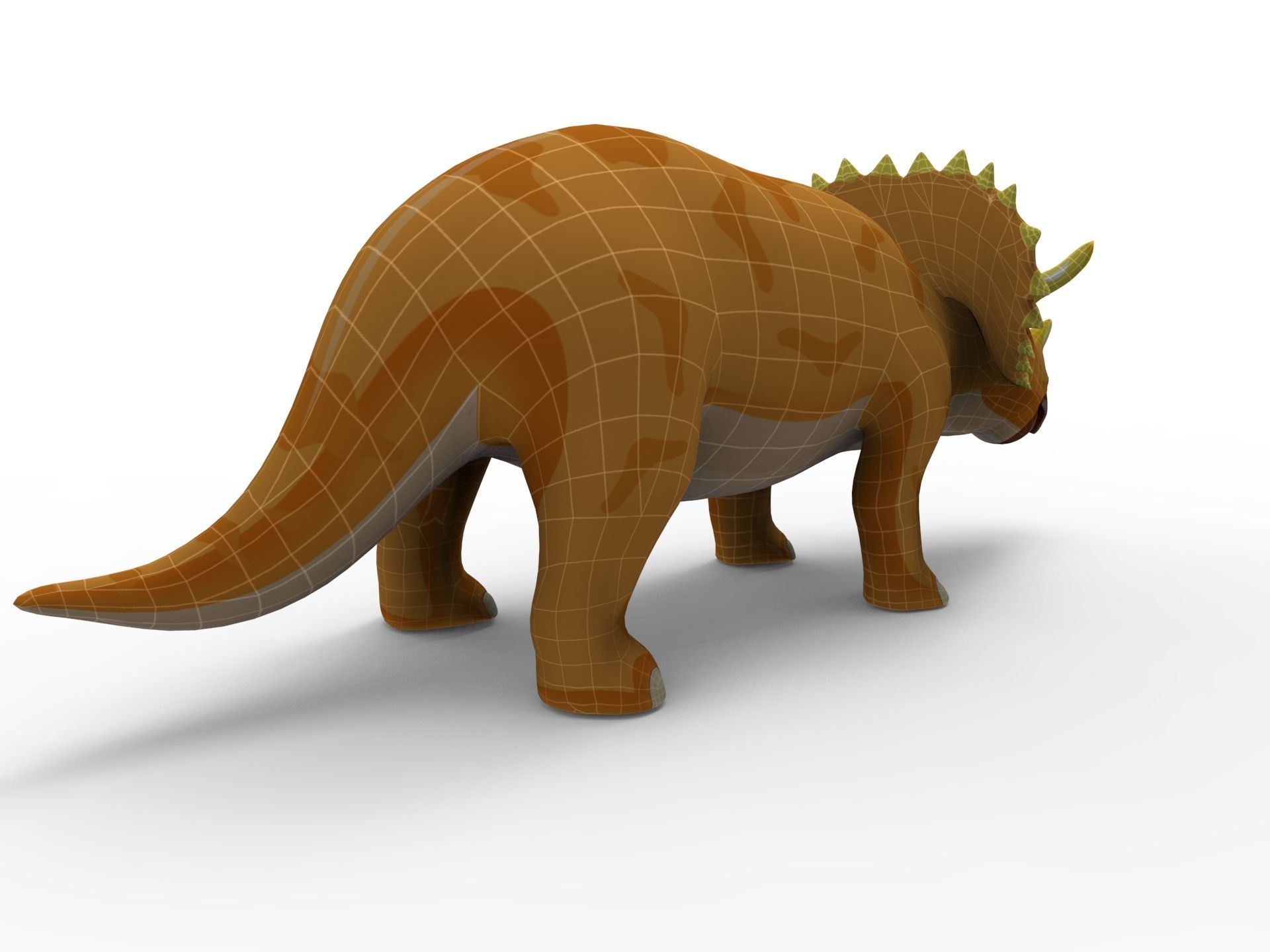 3D Cartoon Triceratops Rigged  Low-poly 3D model_15