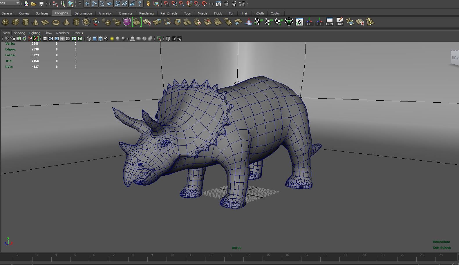 3D Cartoon Triceratops Rigged  Low-poly 3D model_19