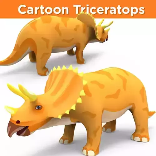 3D Cartoon Triceratops Rigged 