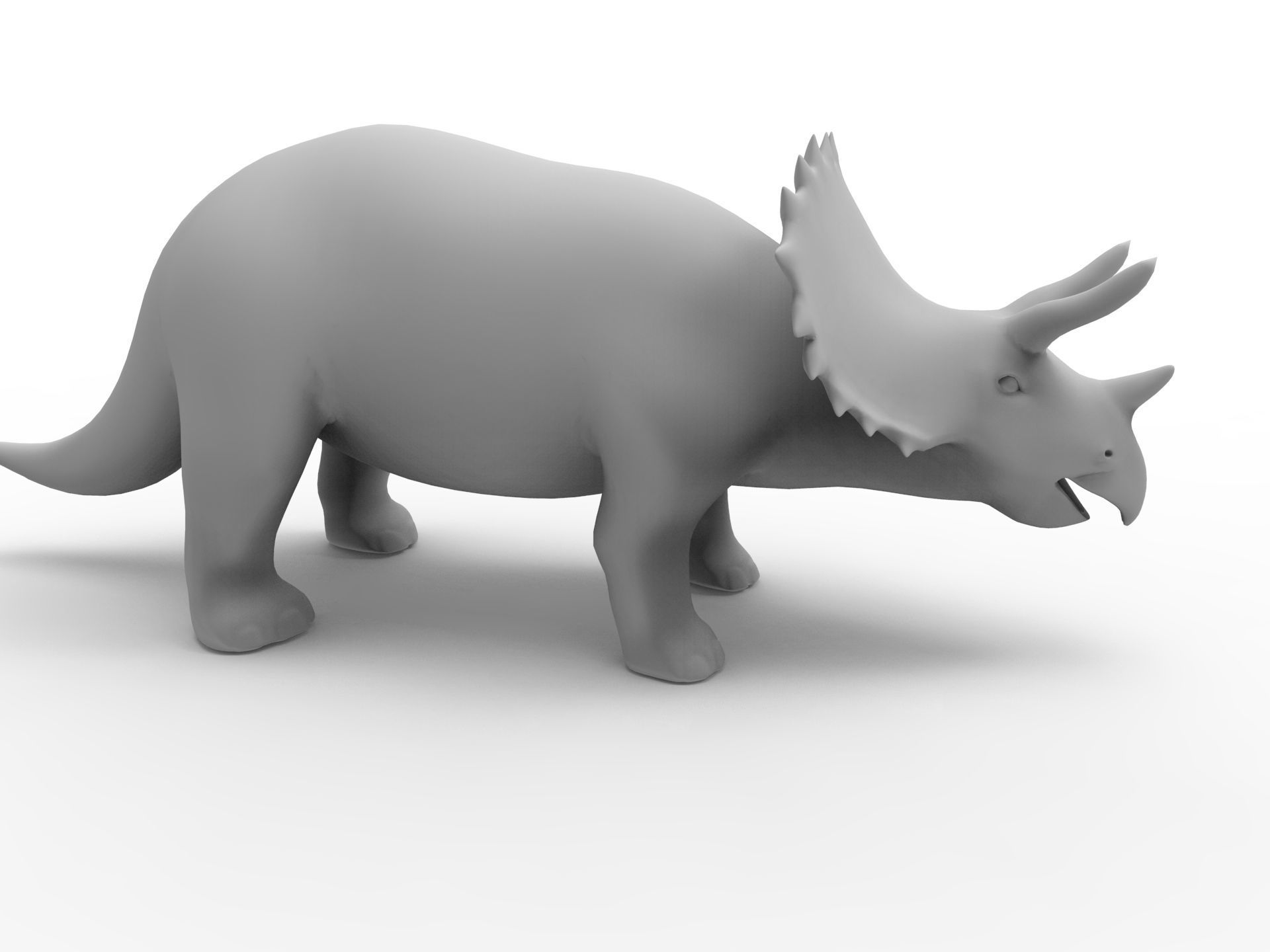 3D Cartoon Triceratops Rigged  Low-poly 3D model_22