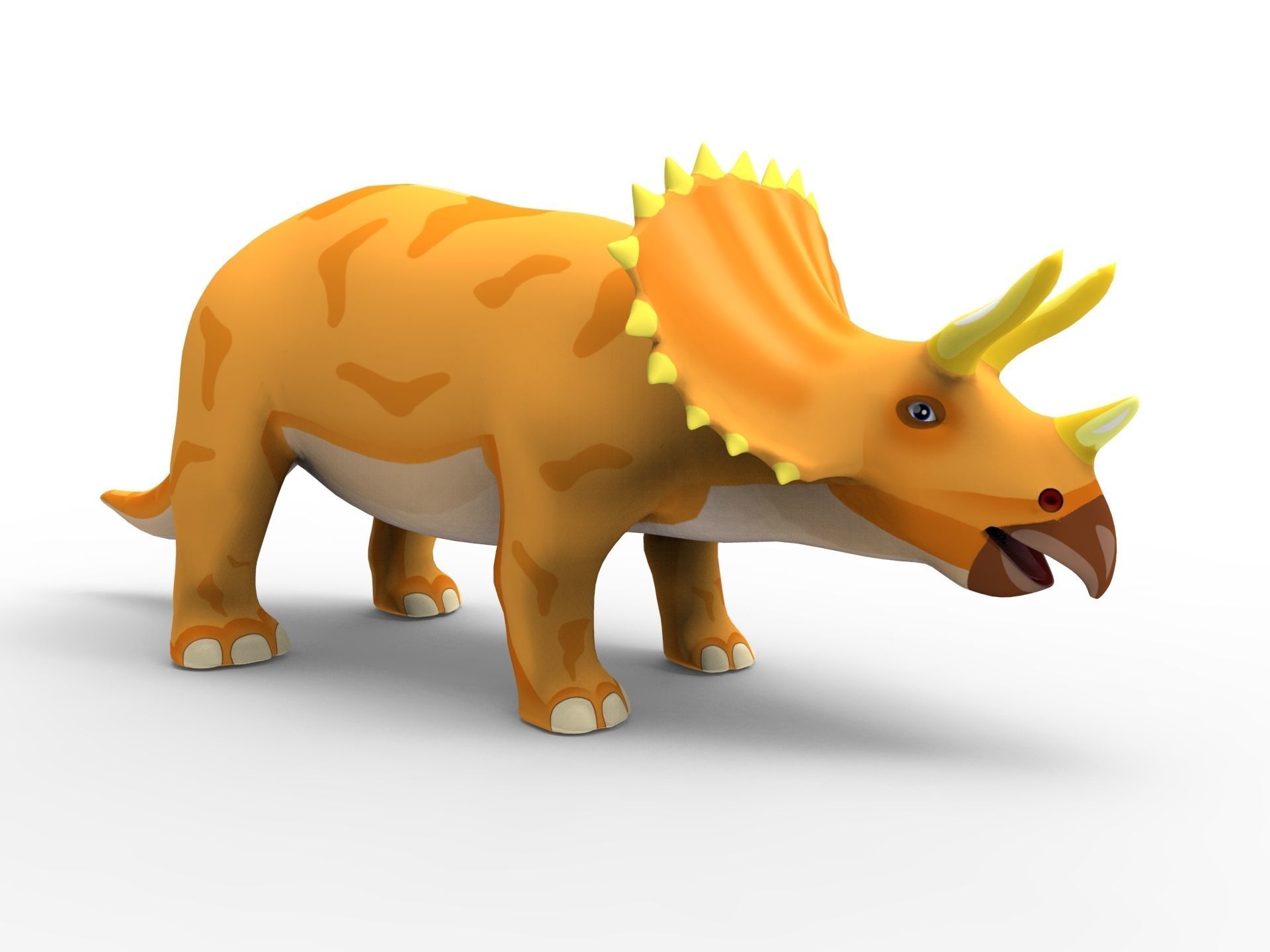 3D Cartoon Triceratops Rigged  Low-poly 3D model_5