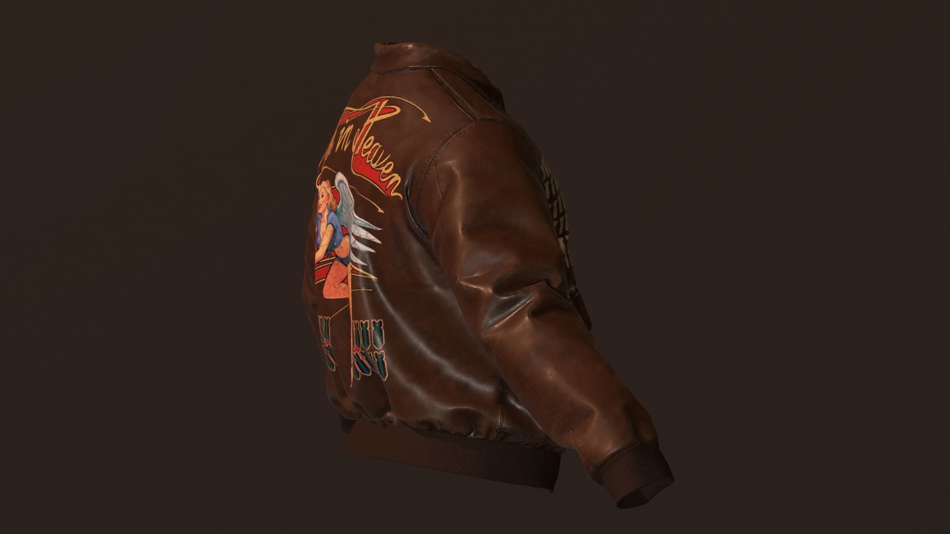 WW2 Type A-2 leather flight jacket 3D model_7