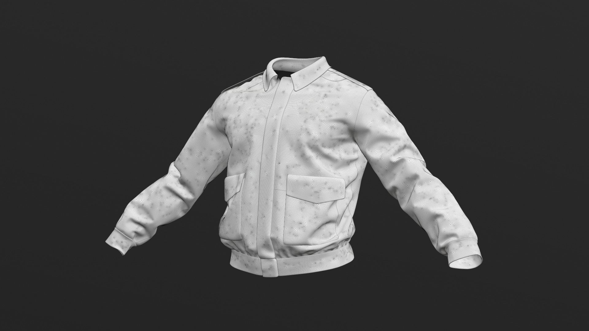 WW2 Type A-2 leather flight jacket 3D model_24