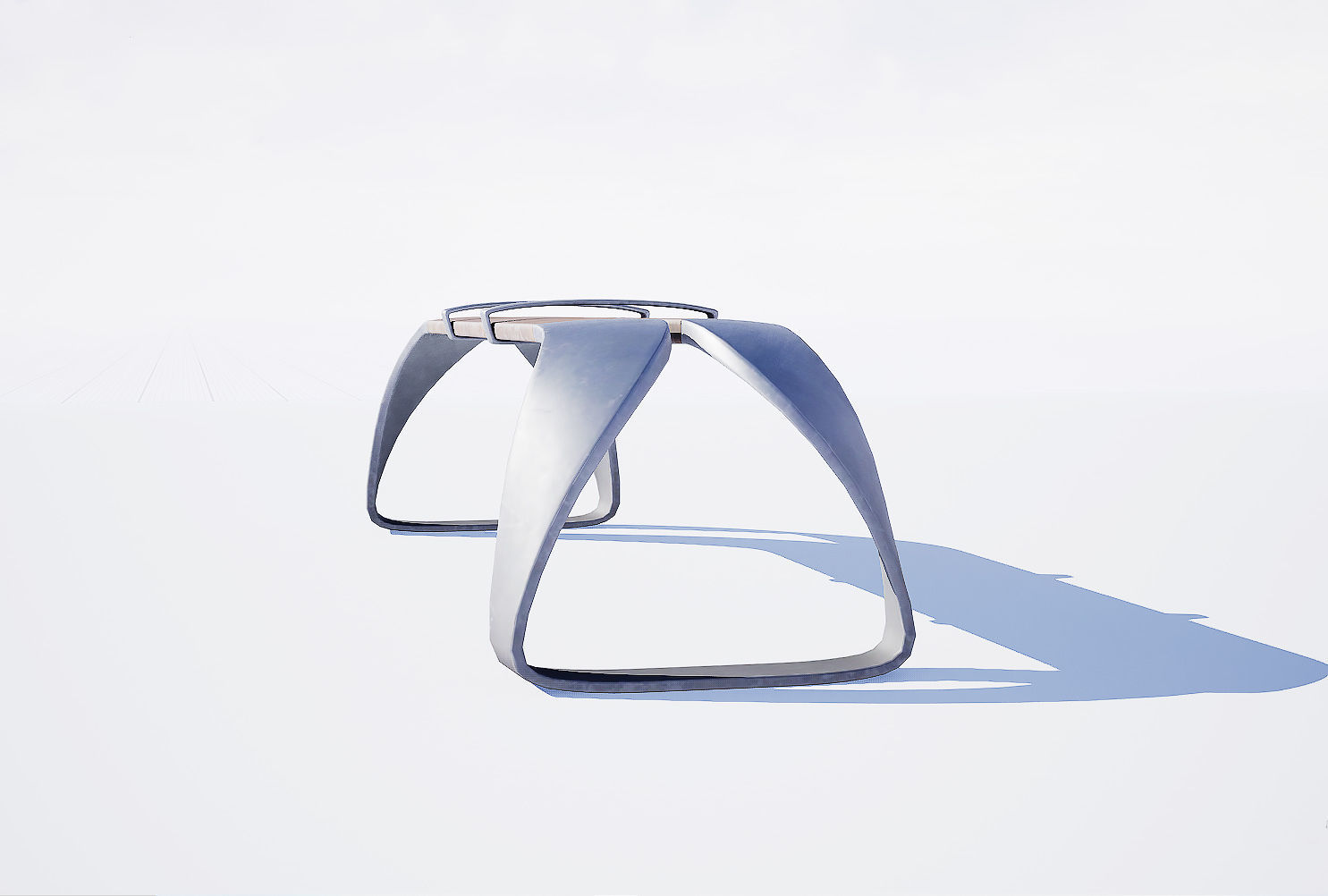 Urban bench set Low-poly 3D model_8