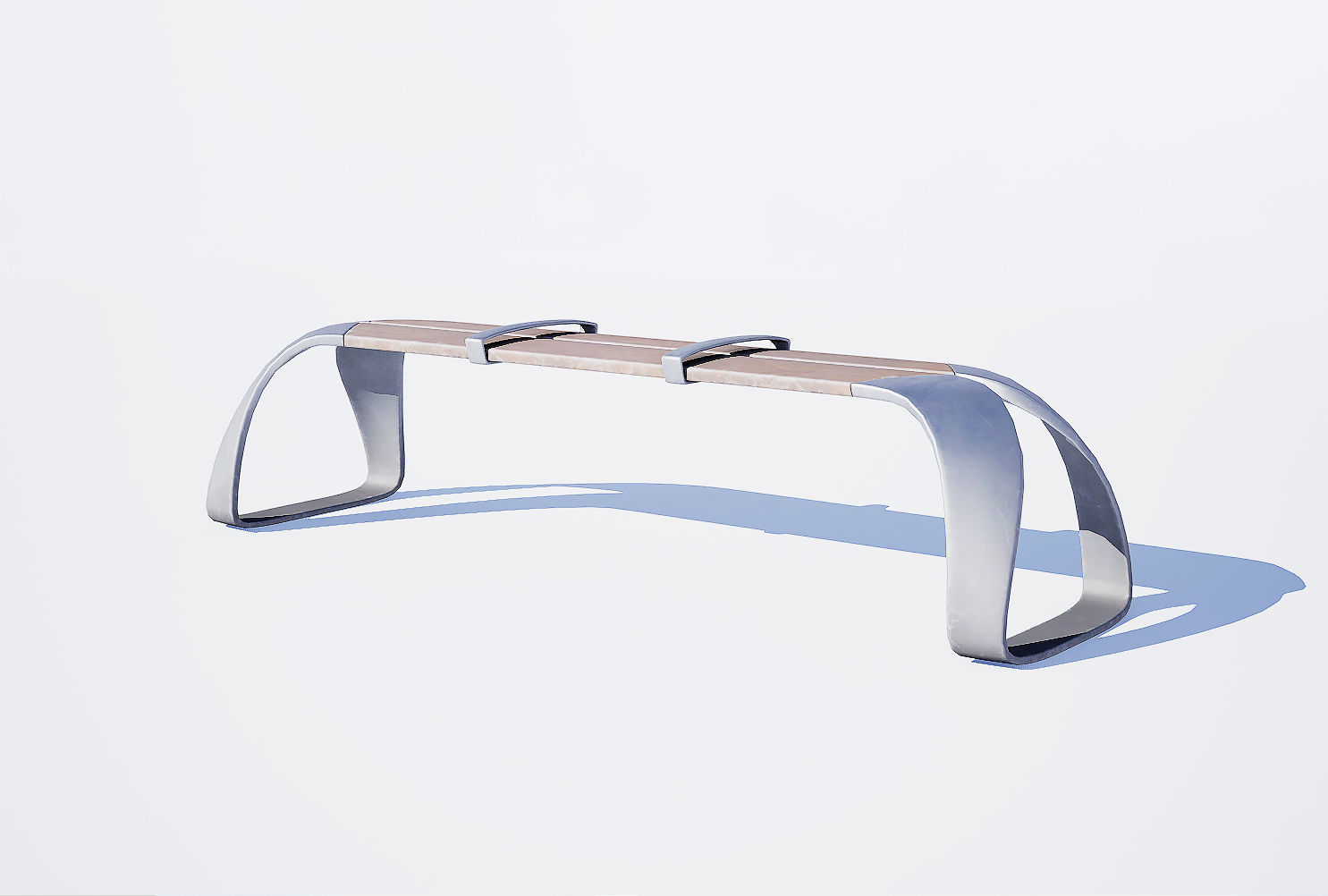 Urban bench set Low-poly 3D model_11