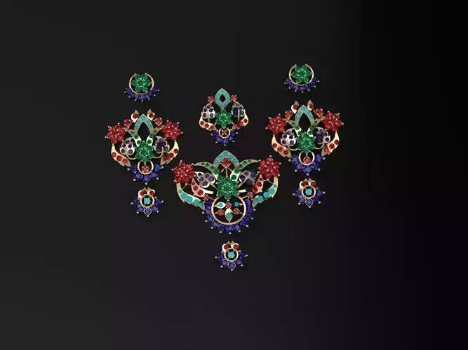 NECKLACE set of earrings with stones