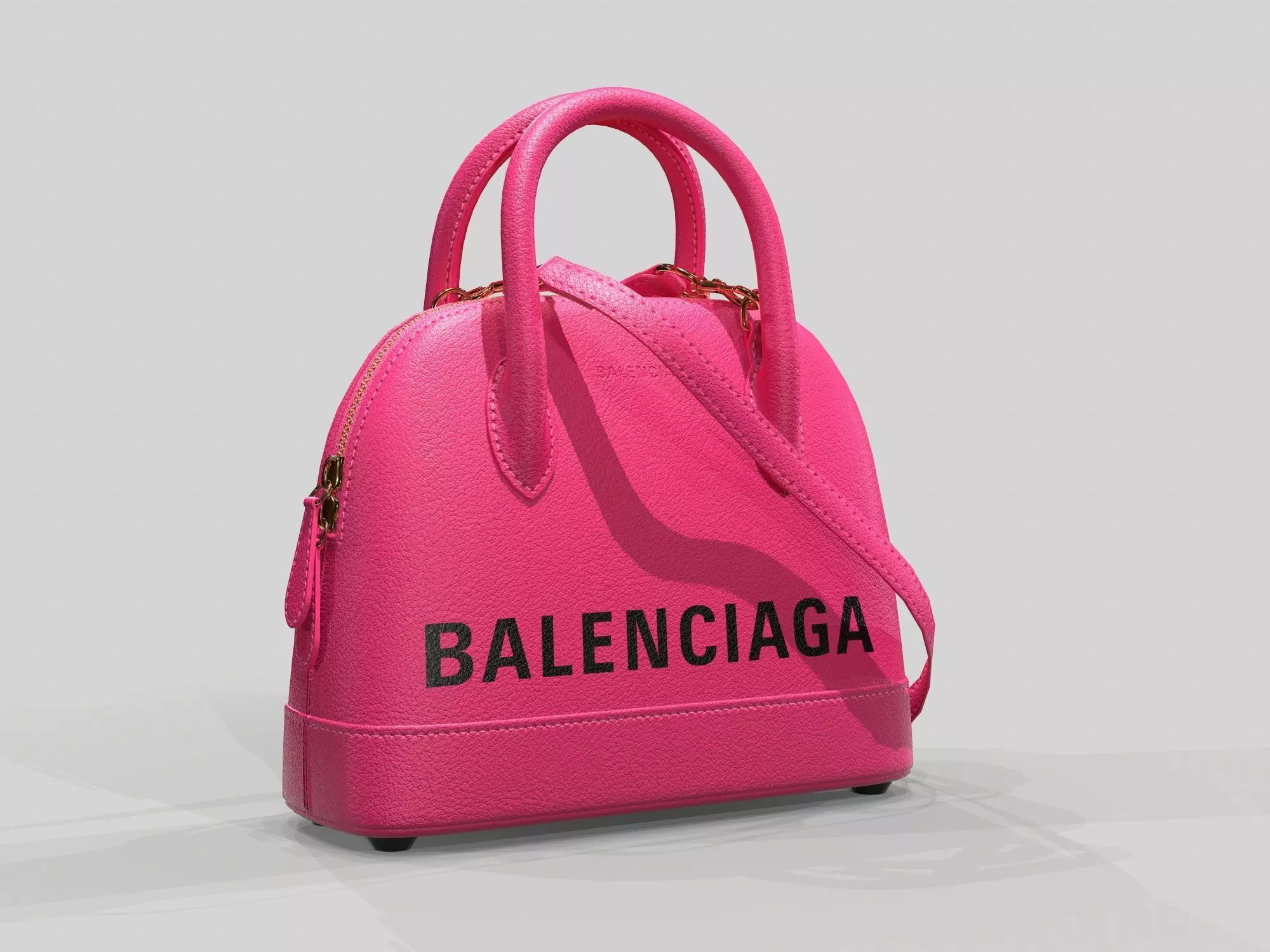 Balenciaga Ville Top Handle XXS Bag Pink Leather Low-poly 3D model_0