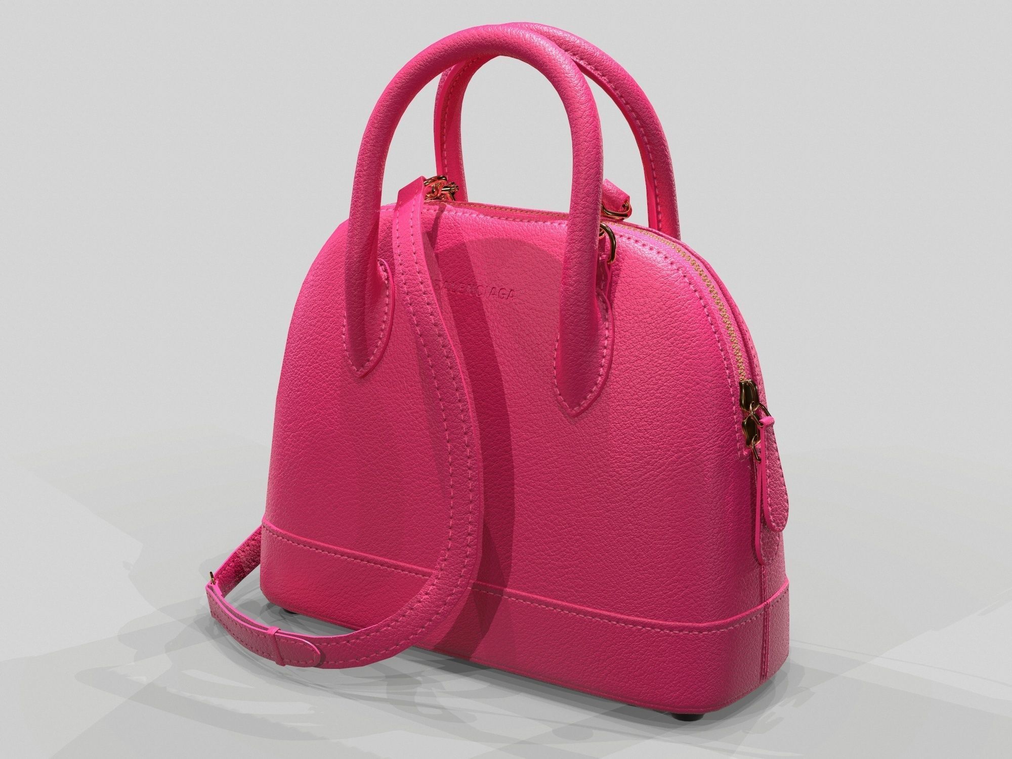 Balenciaga Ville Top Handle XXS Bag Pink Leather Low-poly 3D model_5