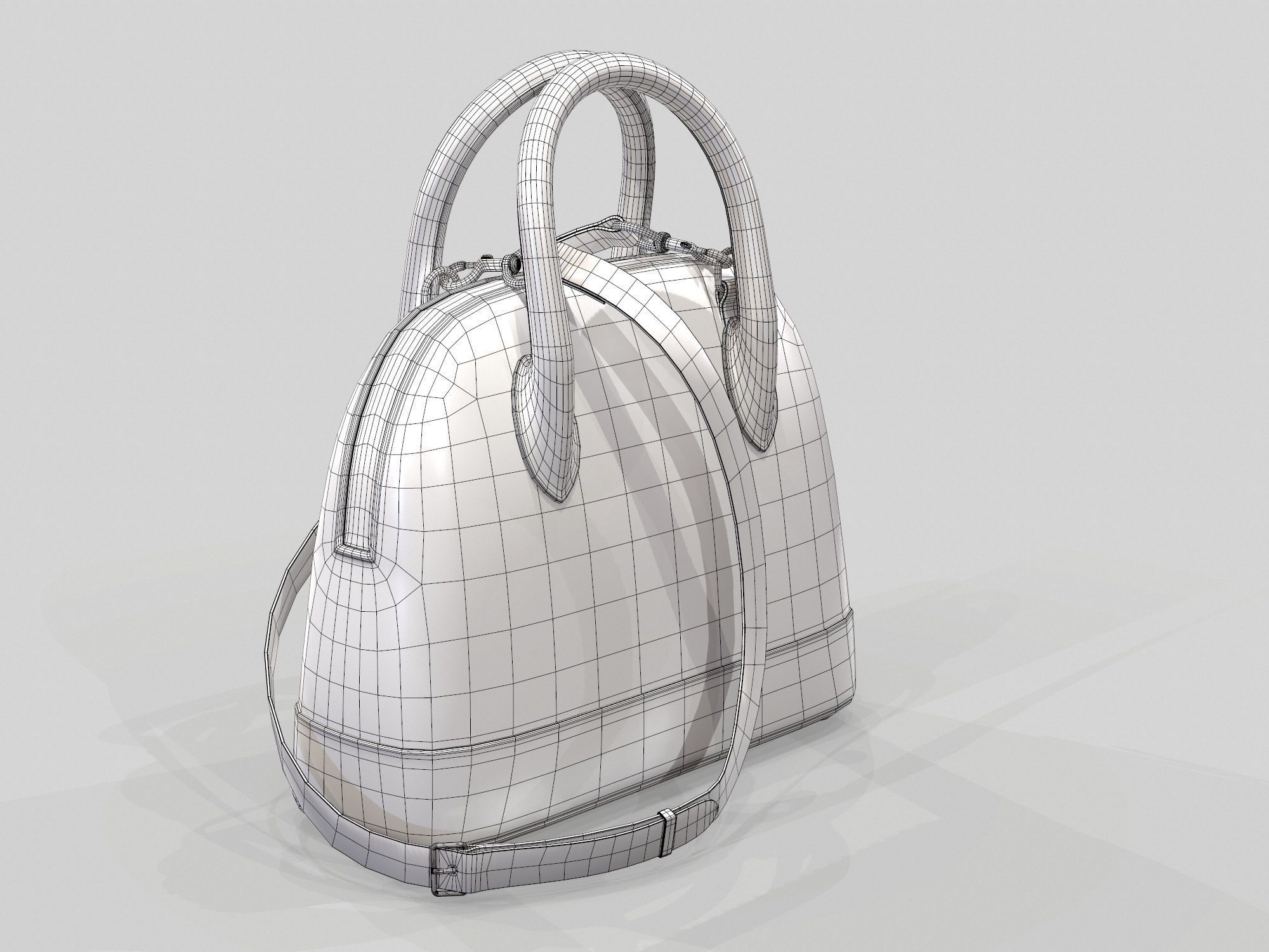 Balenciaga Ville Top Handle XXS Bag Pink Leather Low-poly 3D model_11