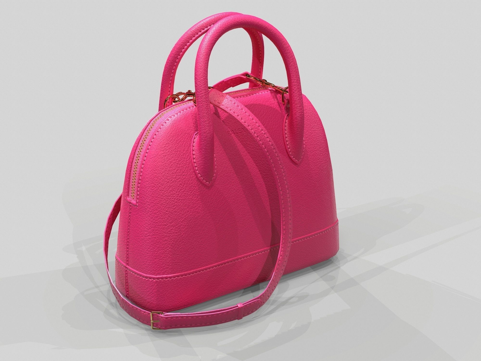 Balenciaga Ville Top Handle XXS Bag Pink Leather Low-poly 3D model_4