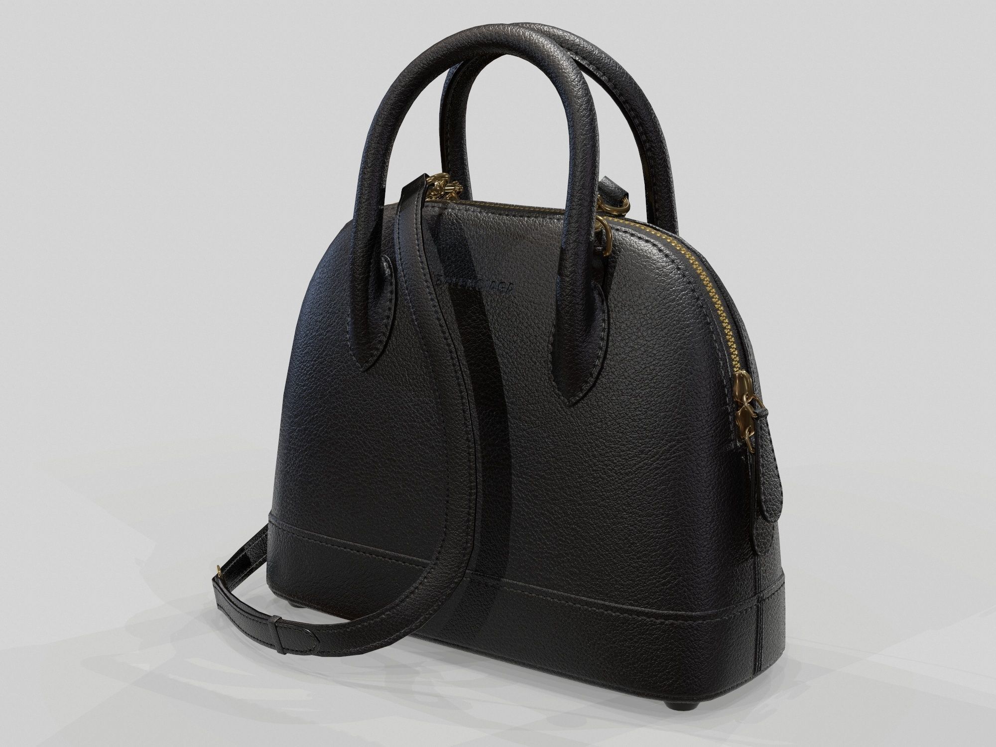 Balenciaga Ville Top Handle XXS Bag Black Leather Low-poly 3D model_5