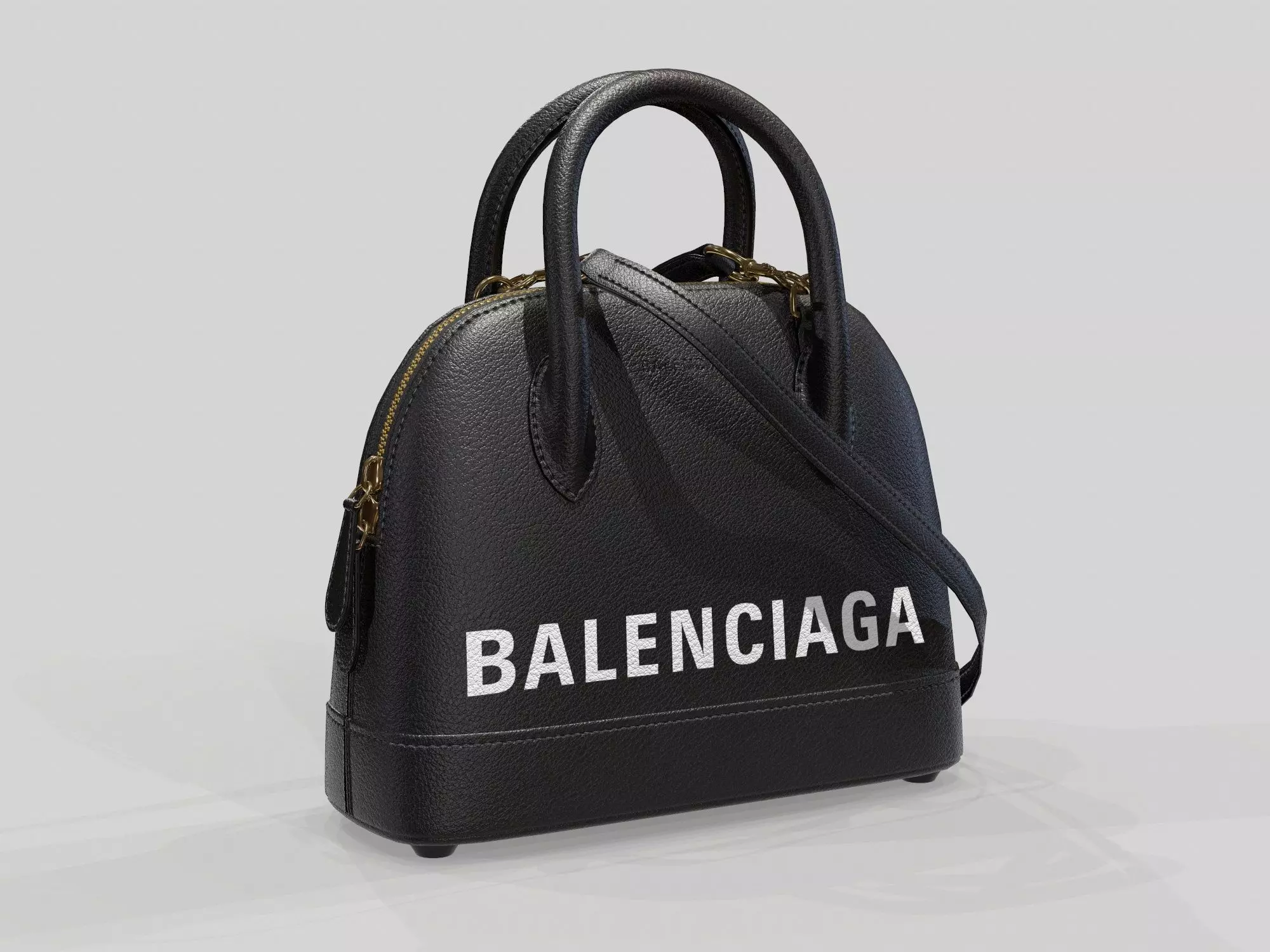 Balenciaga Ville Top Handle XXS Bag Black Leather Low-poly 3D model_0