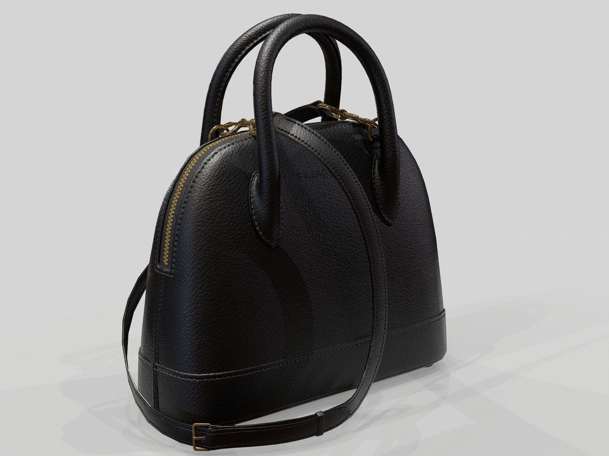 Balenciaga Ville Top Handle XXS Bag Black Leather Low-poly 3D model_4