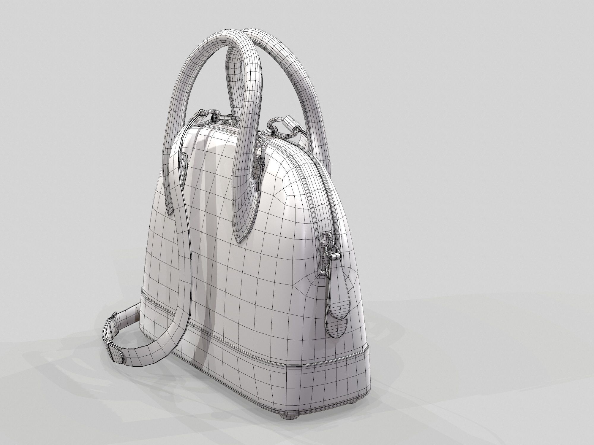 Balenciaga Ville Top Handle XXS Bag Black Leather Low-poly 3D model_13