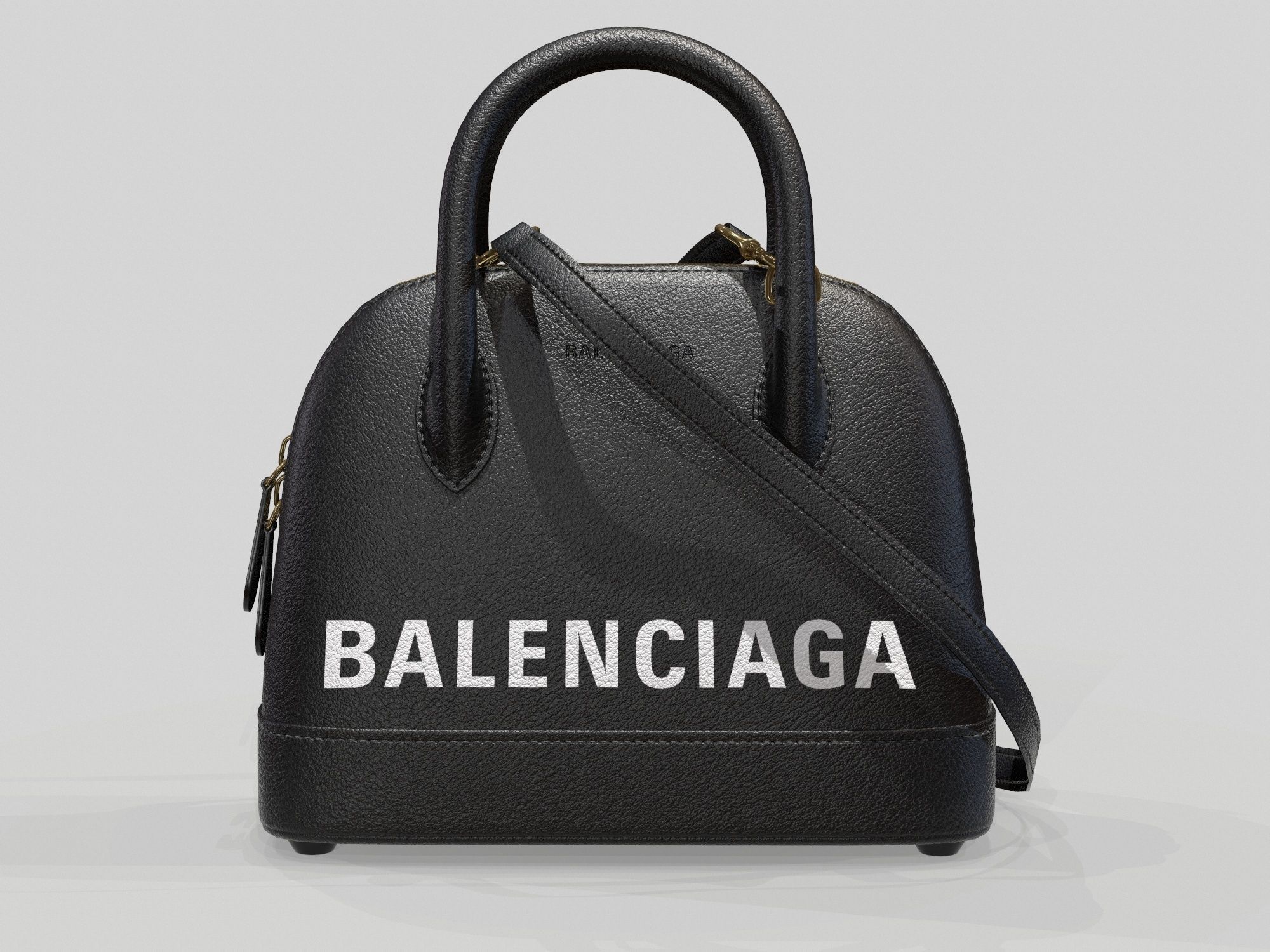 Balenciaga Ville Top Handle XXS Bag Black Leather Low-poly 3D model_1