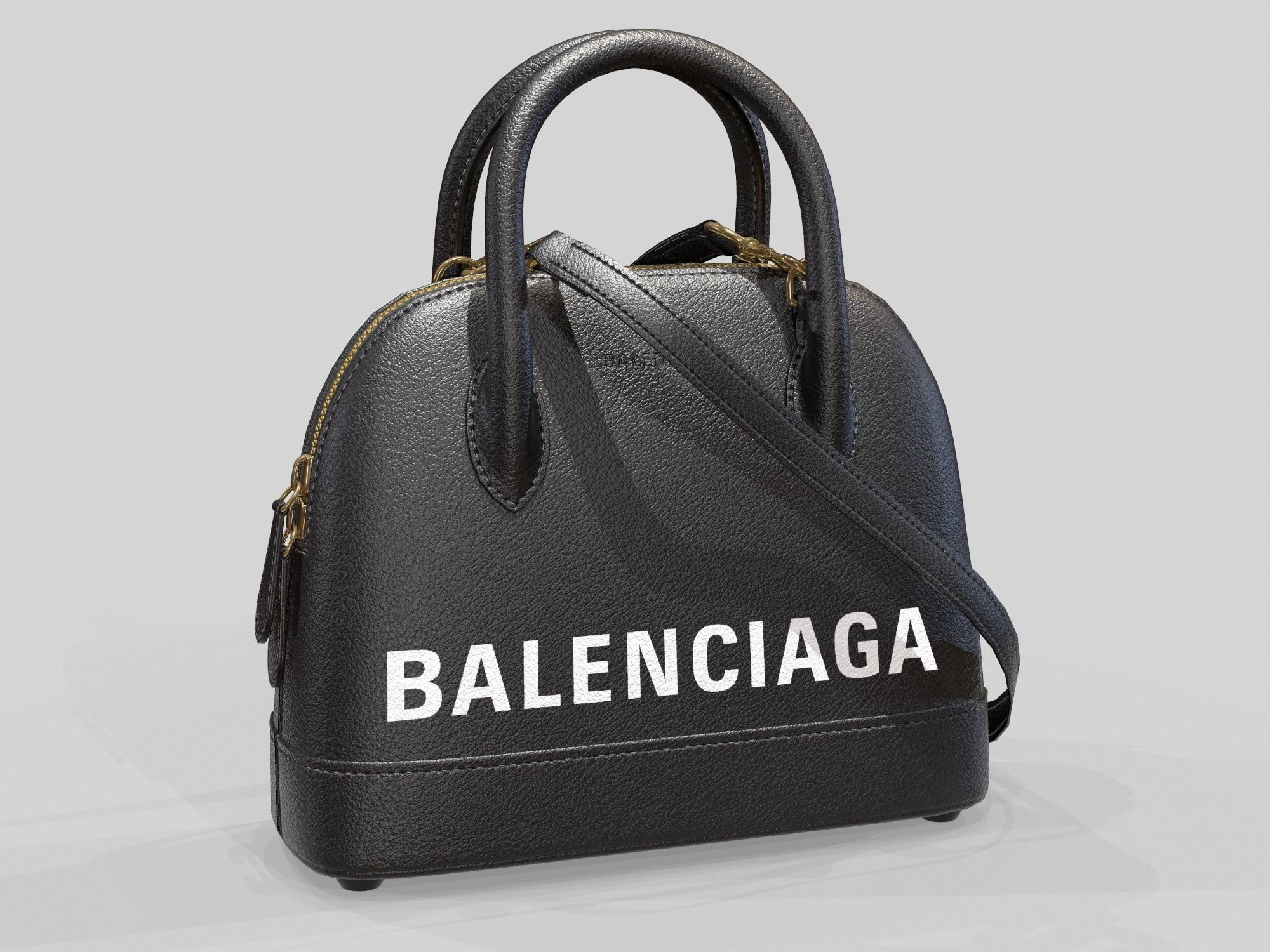 Balenciaga Ville Top Handle XXS Bag Black Leather Low-poly 3D model_8