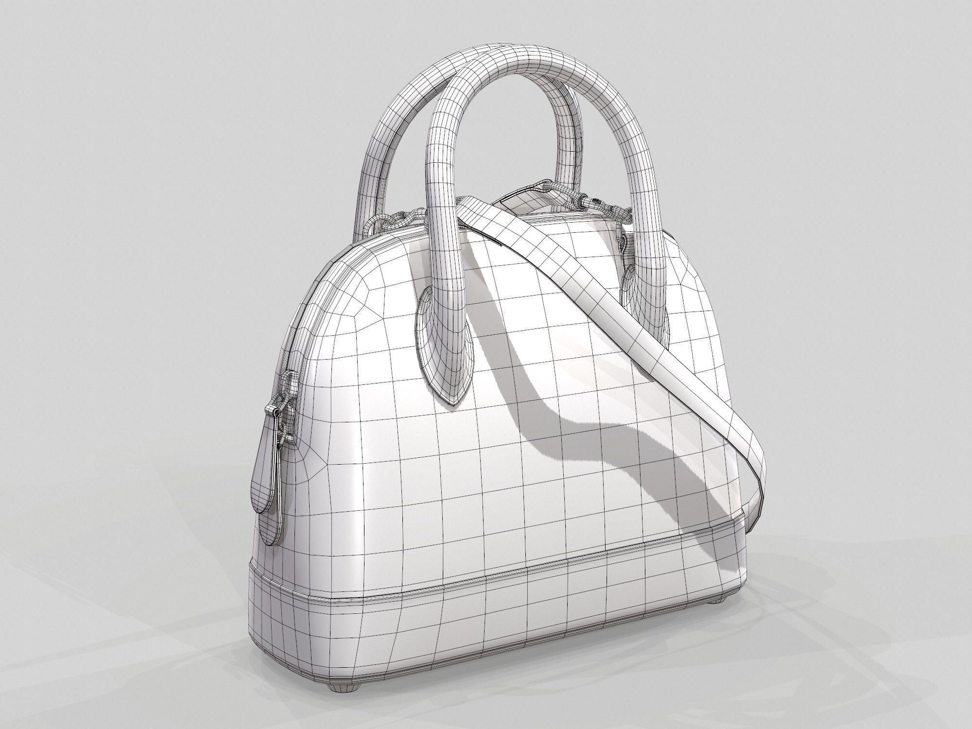 Balenciaga Ville Top Handle XXS Bag Black Leather Low-poly 3D model_11