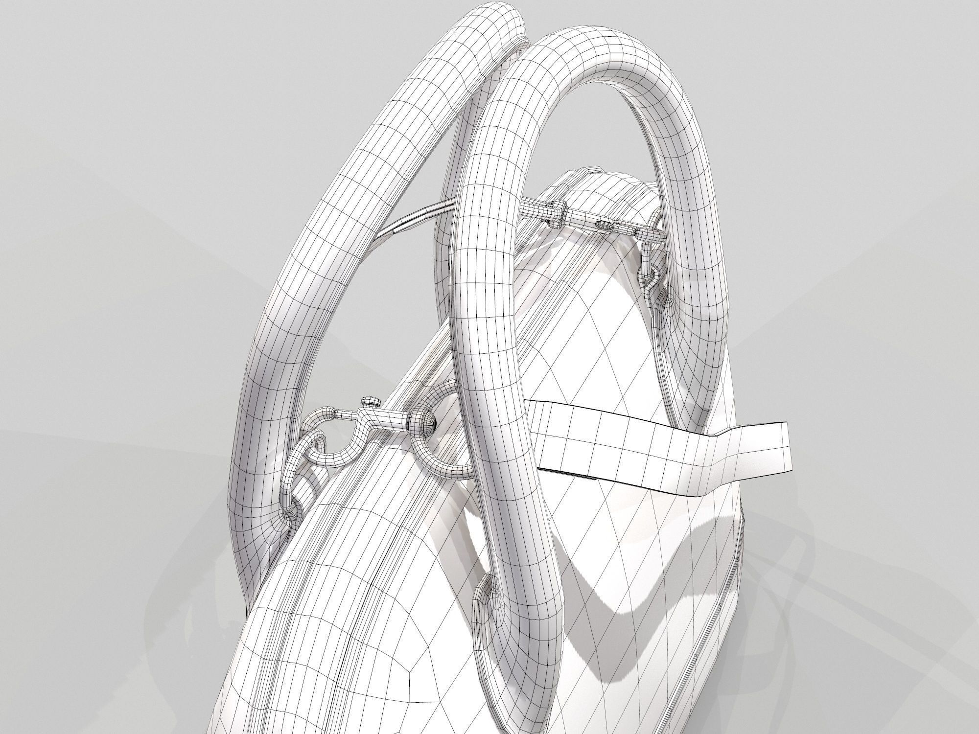 Balenciaga Ville Top Handle XXS  Bag White Leather Low-poly 3D model_11