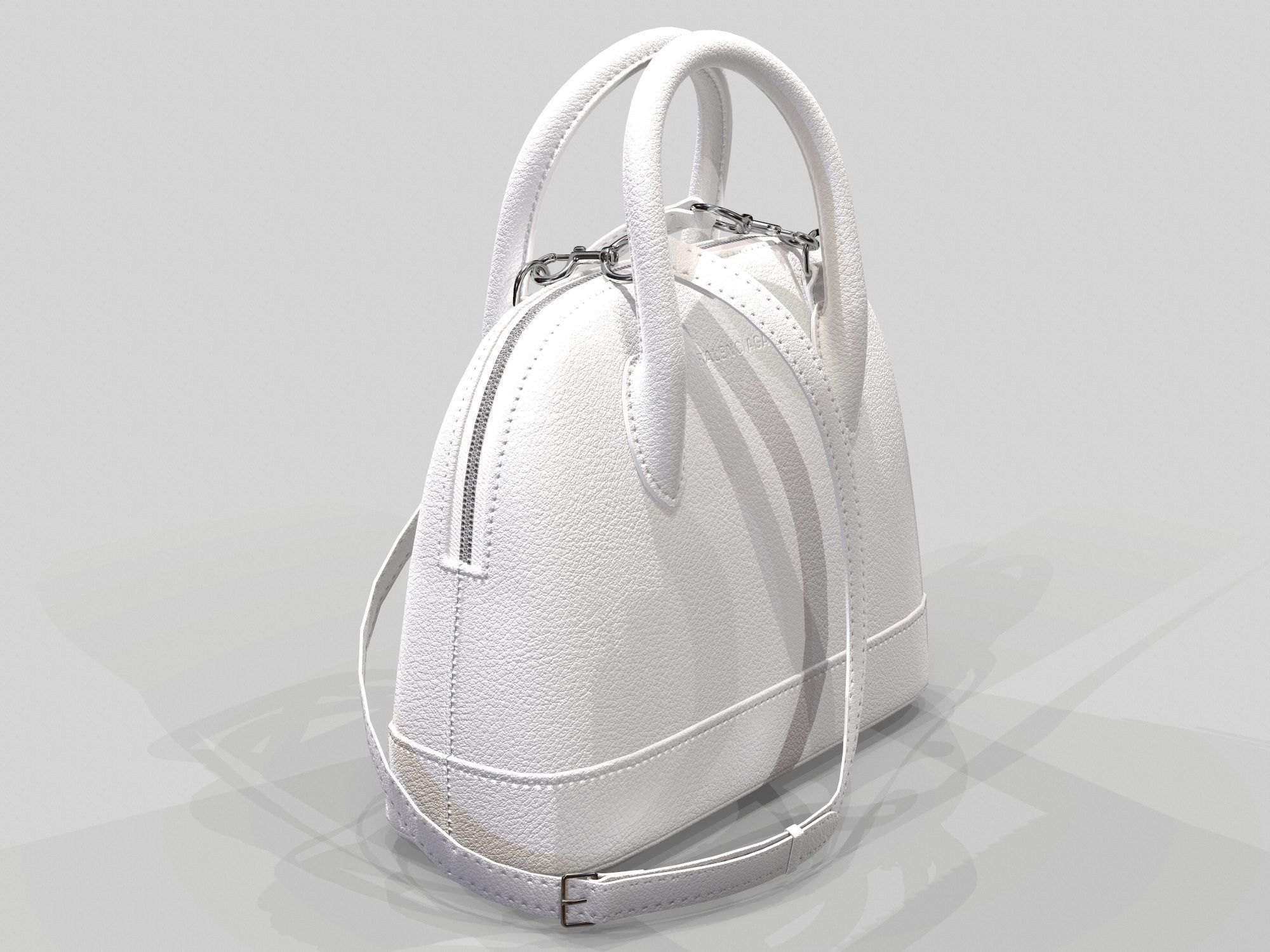 Balenciaga Ville Top Handle XXS  Bag White Leather Low-poly 3D model_3