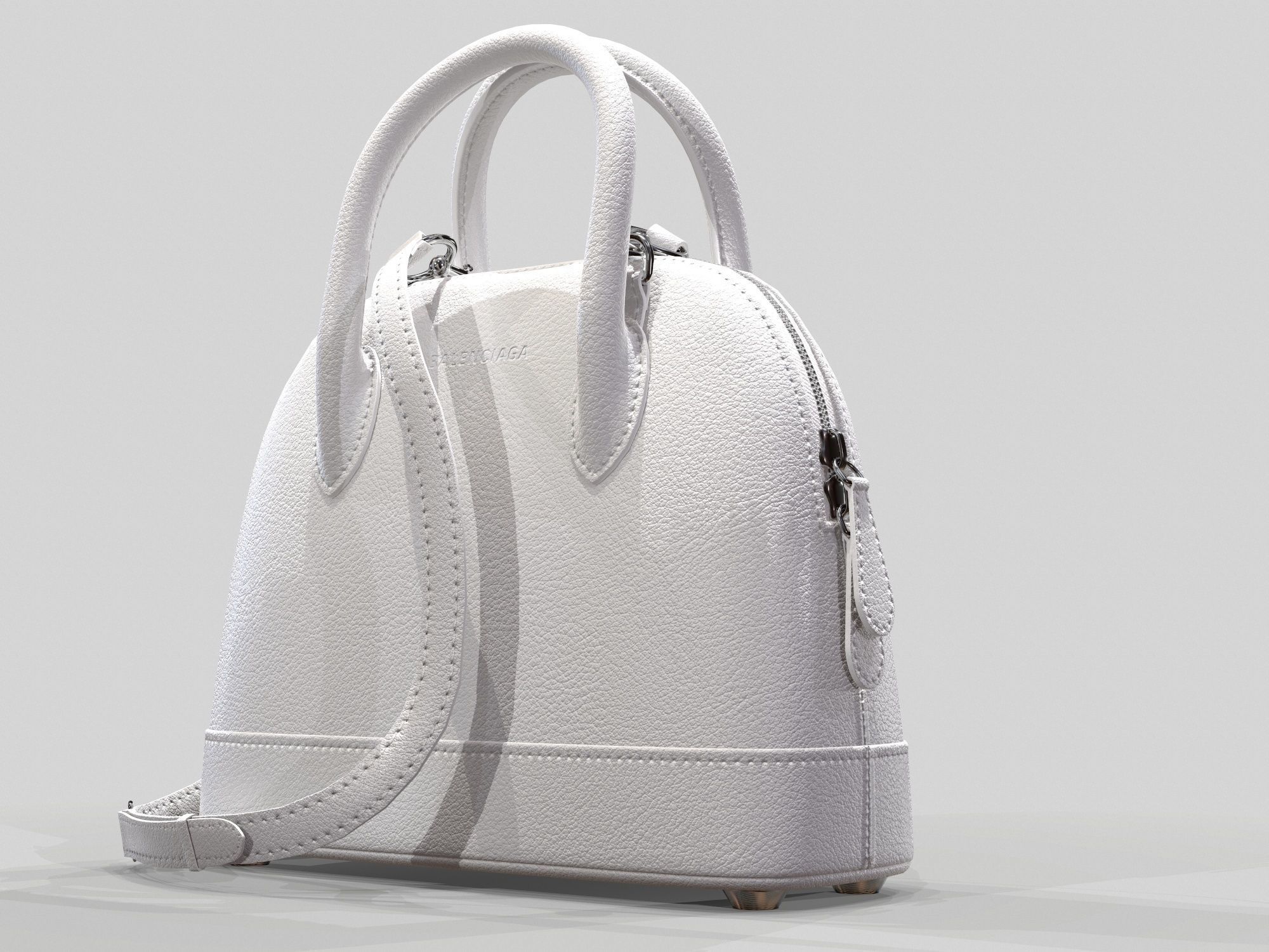 Balenciaga Ville Top Handle XXS  Bag White Leather Low-poly 3D model_6