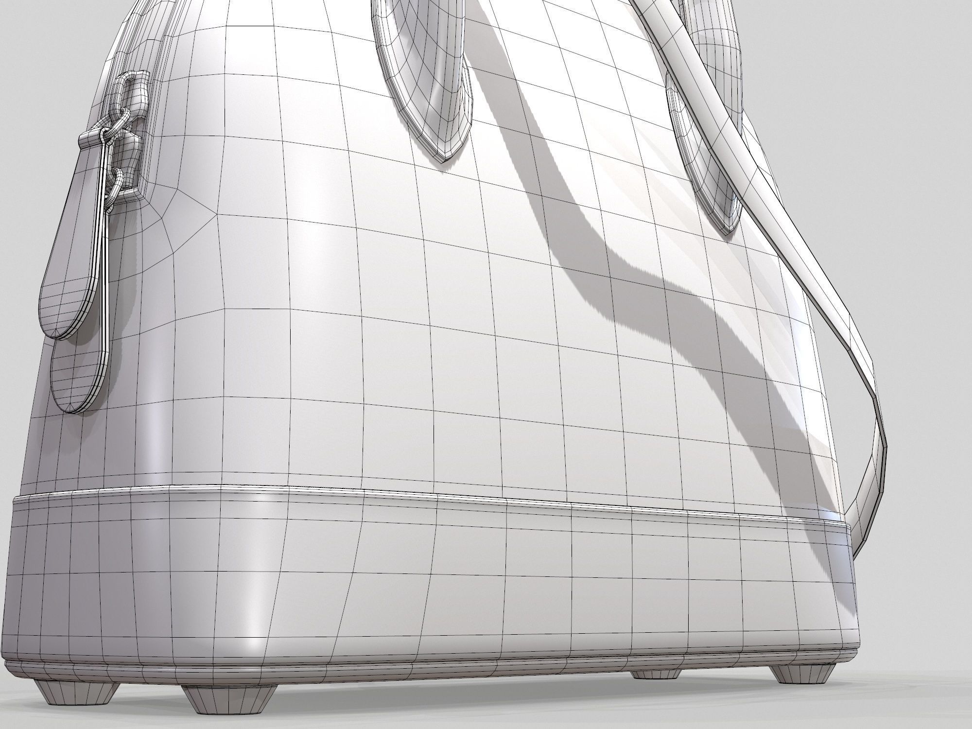 Balenciaga Ville Top Handle XXS  Bag White Leather Low-poly 3D model_12