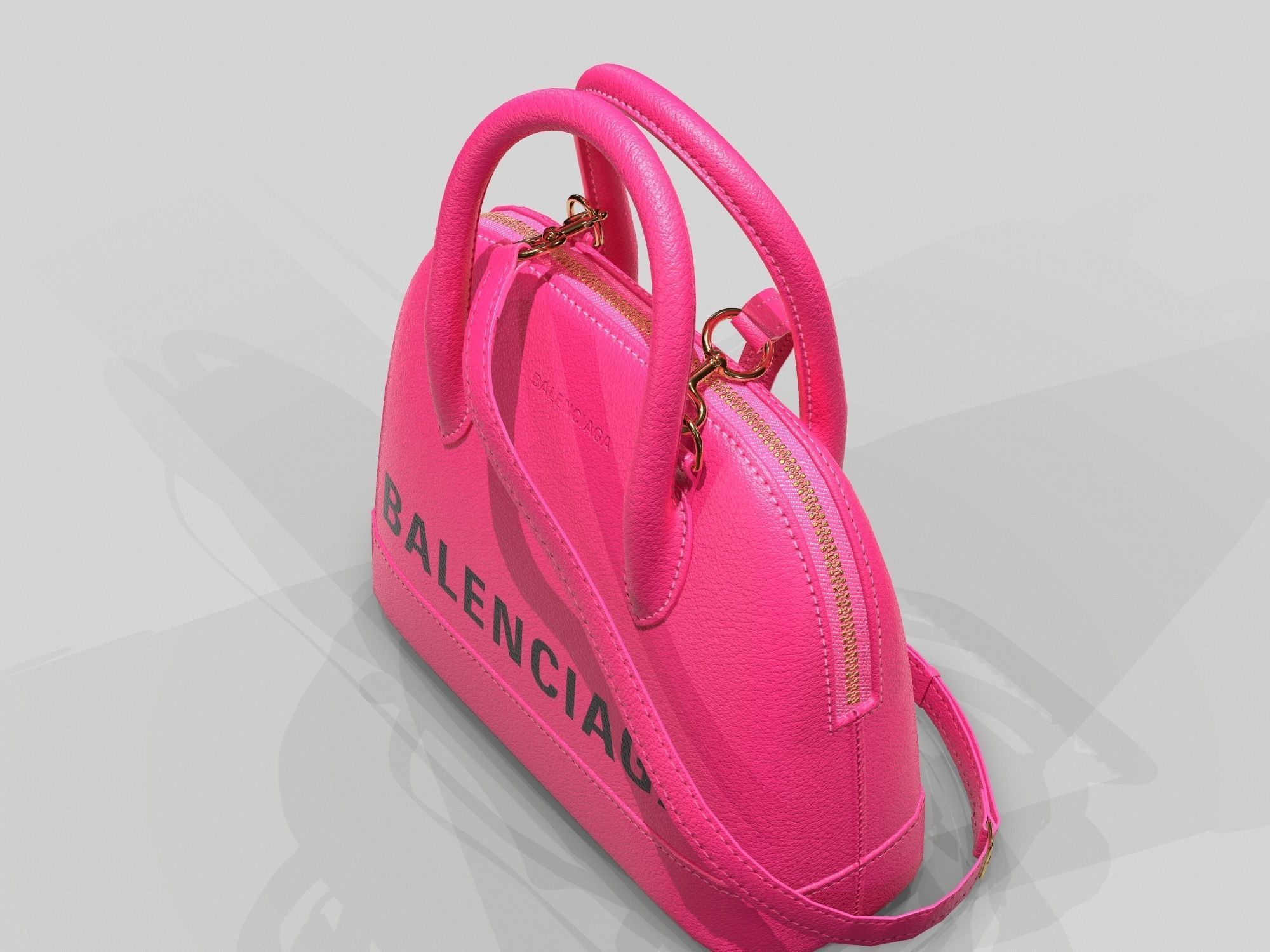 Balenciaga Ville Top Handle XXS Bag Leather 3D Model Collection_5