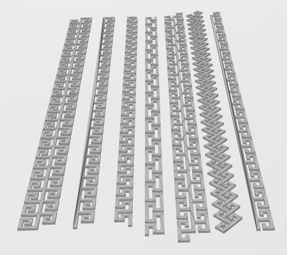 Meandre  Greek key pattern strips 3D print model_11