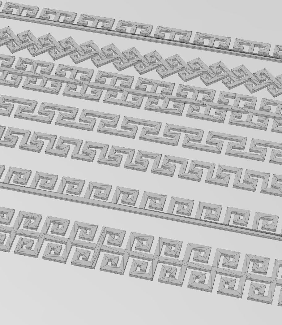 Meandre  Greek key pattern strips 3D print model_10