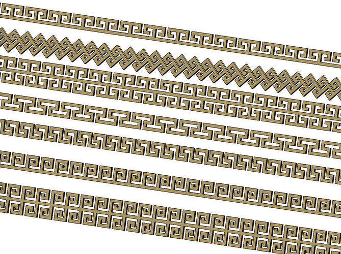 Meandre  Greek key pattern strips 3D print model