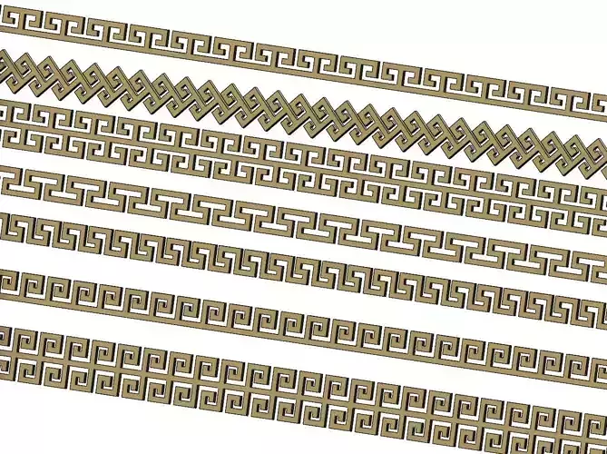 Meandre  Greek key pattern strips 3D print model Meandre  Greek key pattern strips 3D print model
