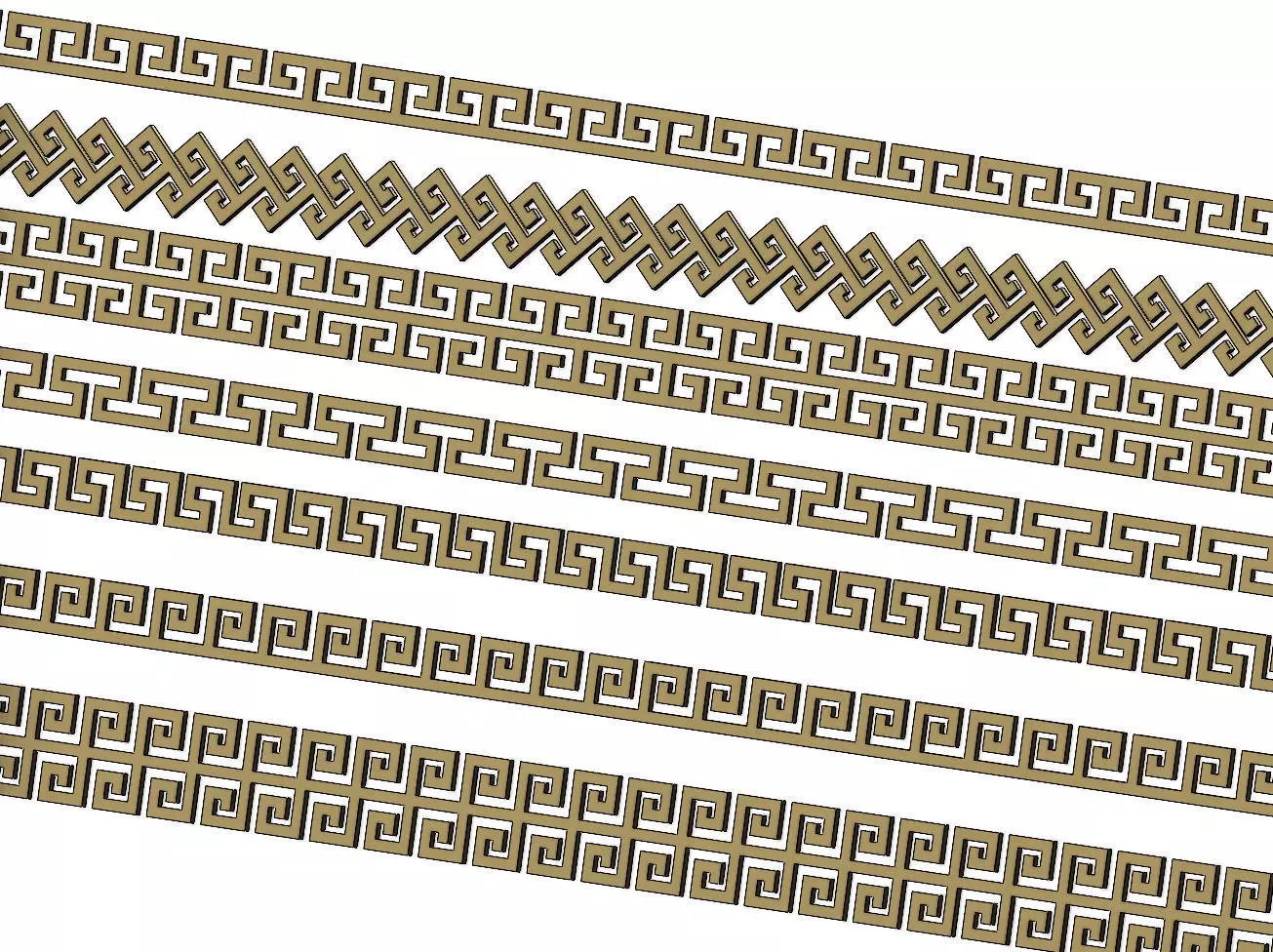 Meandre  Greek key pattern strips 3D print model_0